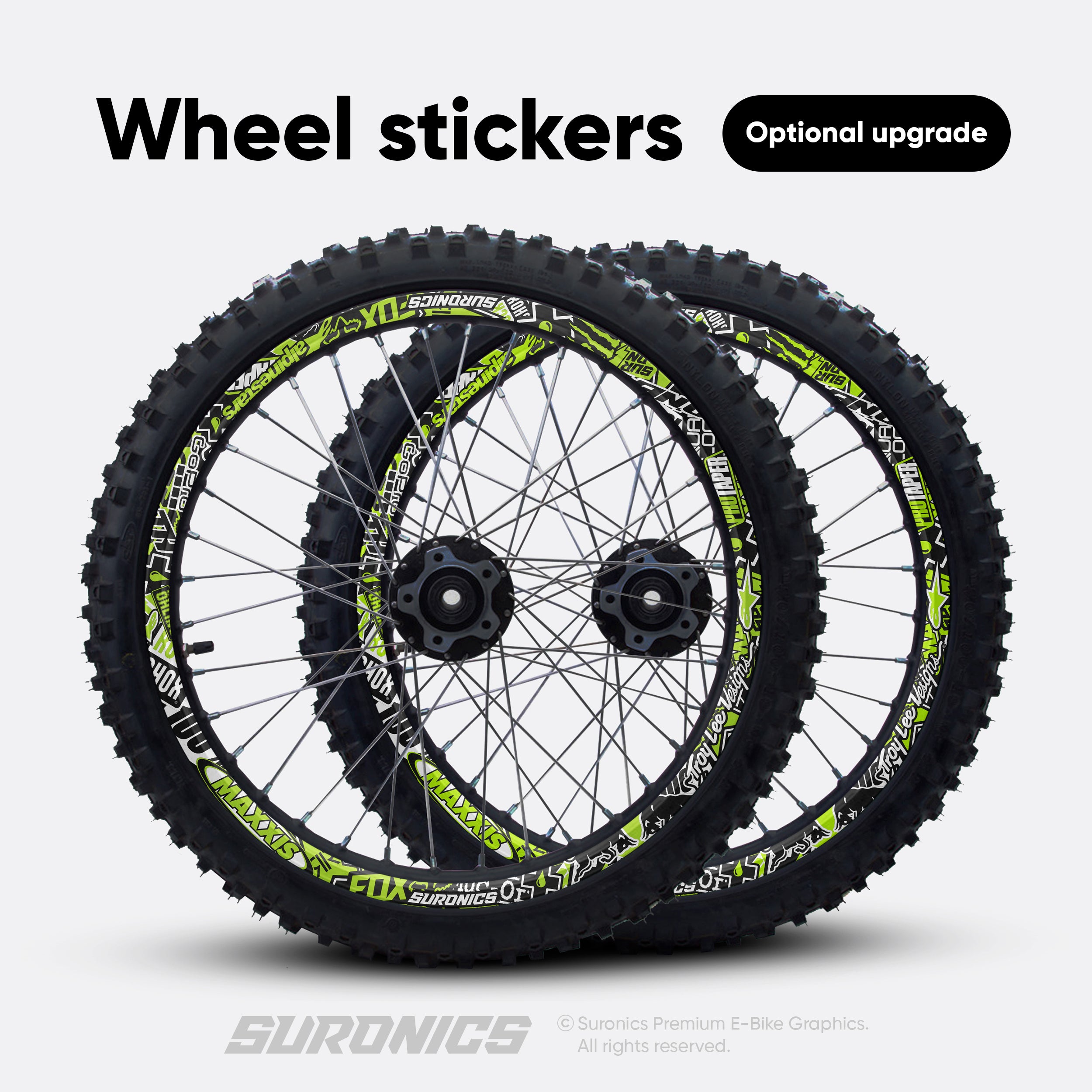 STICKY BLACK GREEN Surron Light Bee Graphics kit
