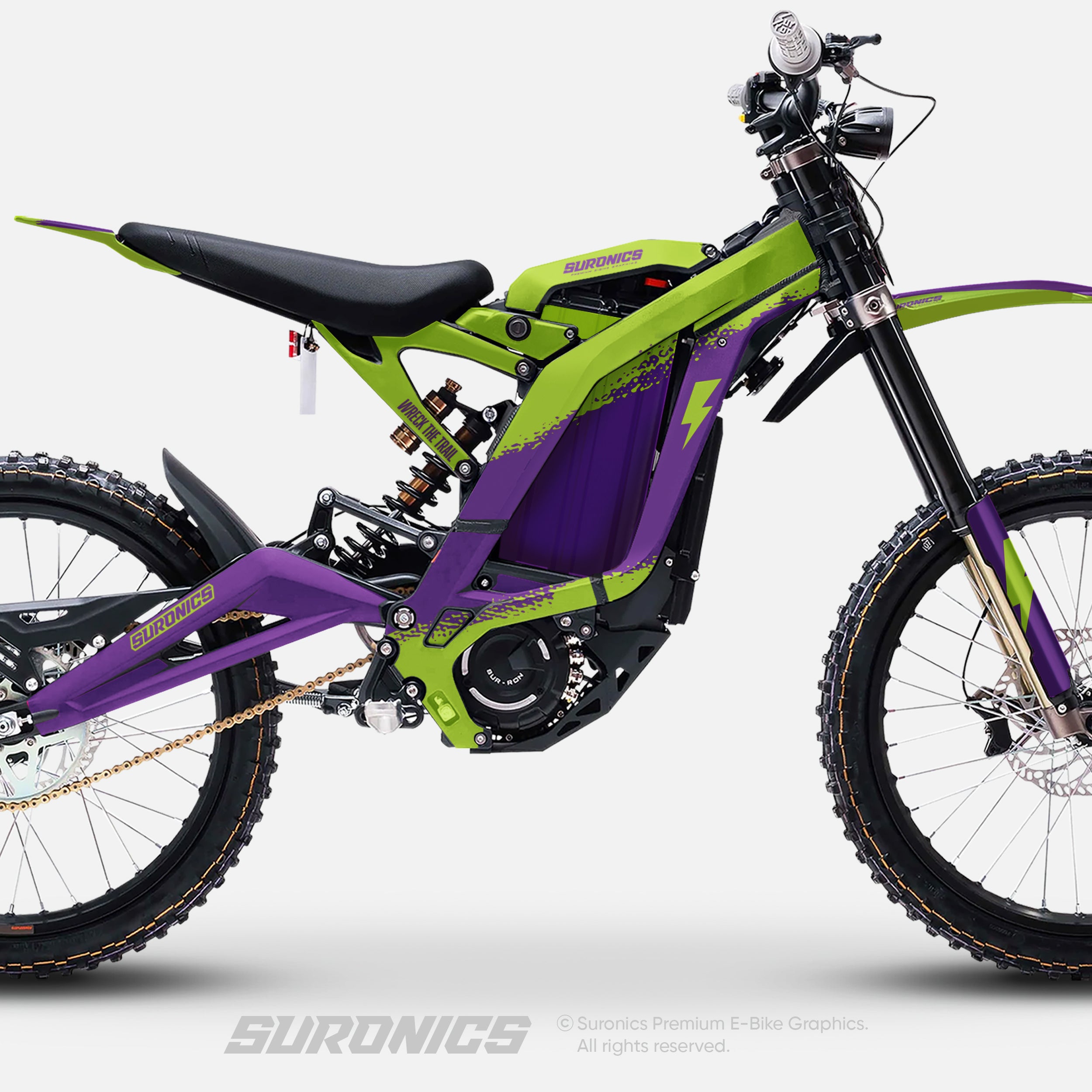HALF PURPLE GREEN Surron Light Bee Graphics kit