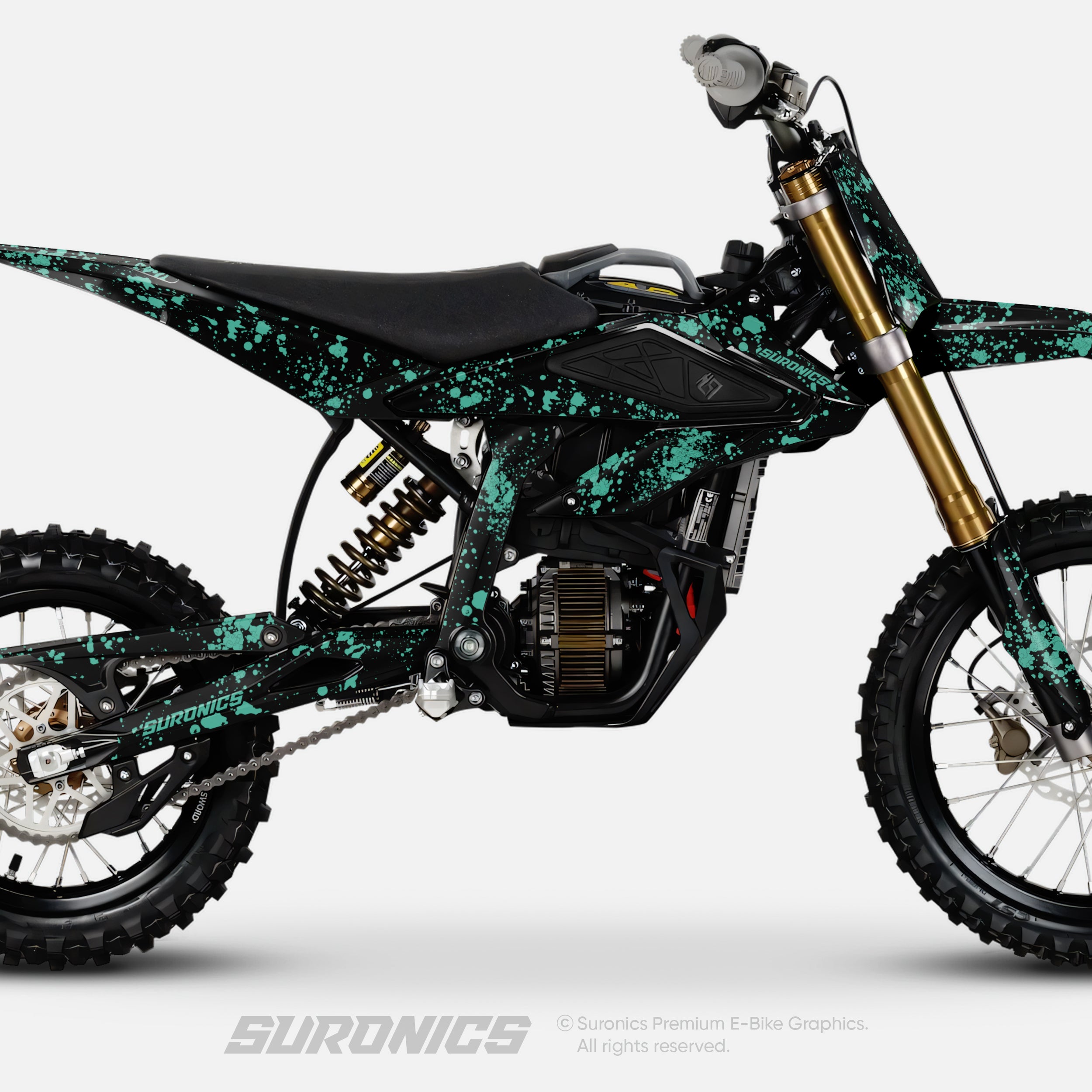 SPLATTER BLACK MINT Surron Hyper Bee Graphics kit
