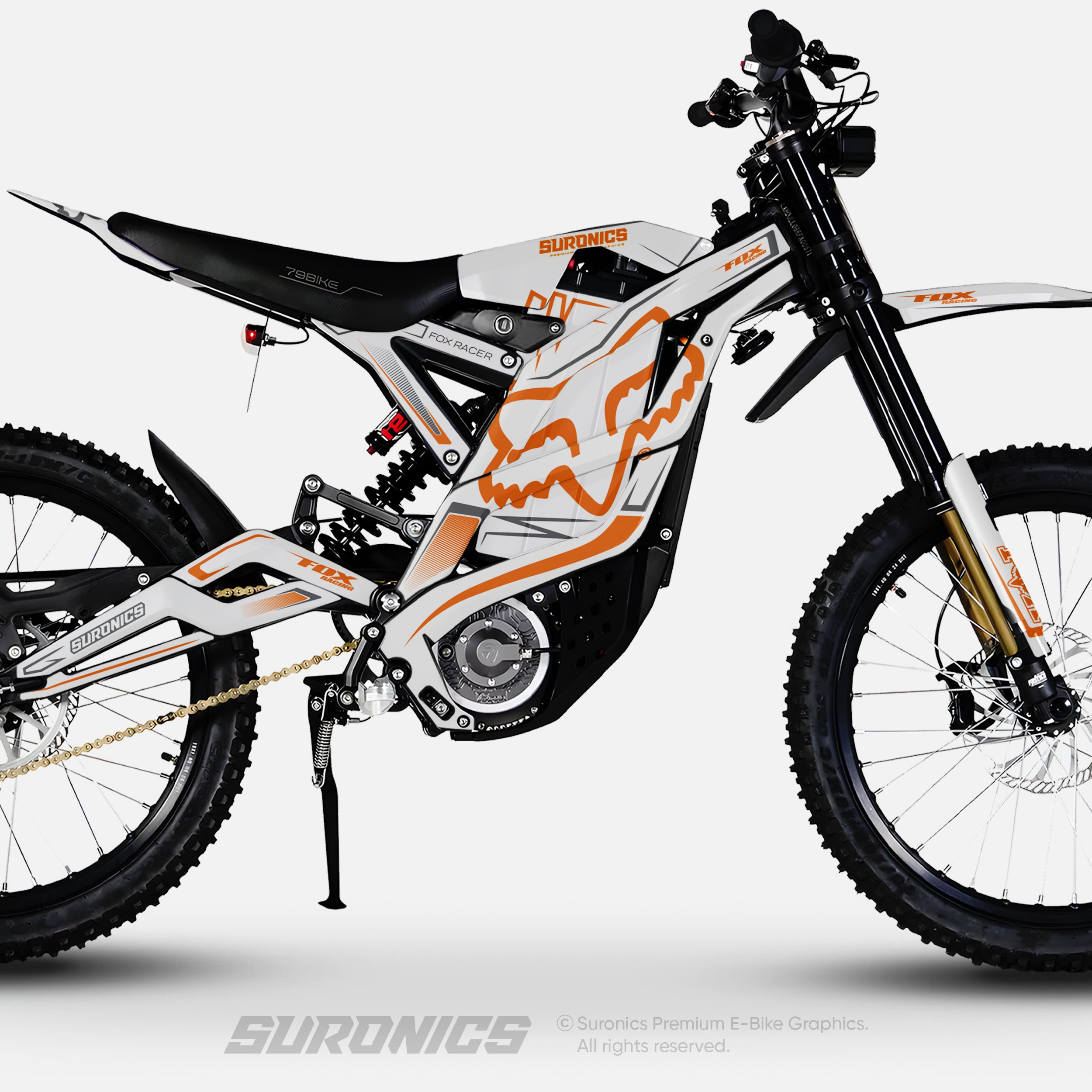 FOX RACER WHITE ORANGE 79Bike Falcon PRO / GT / M Graphics kit