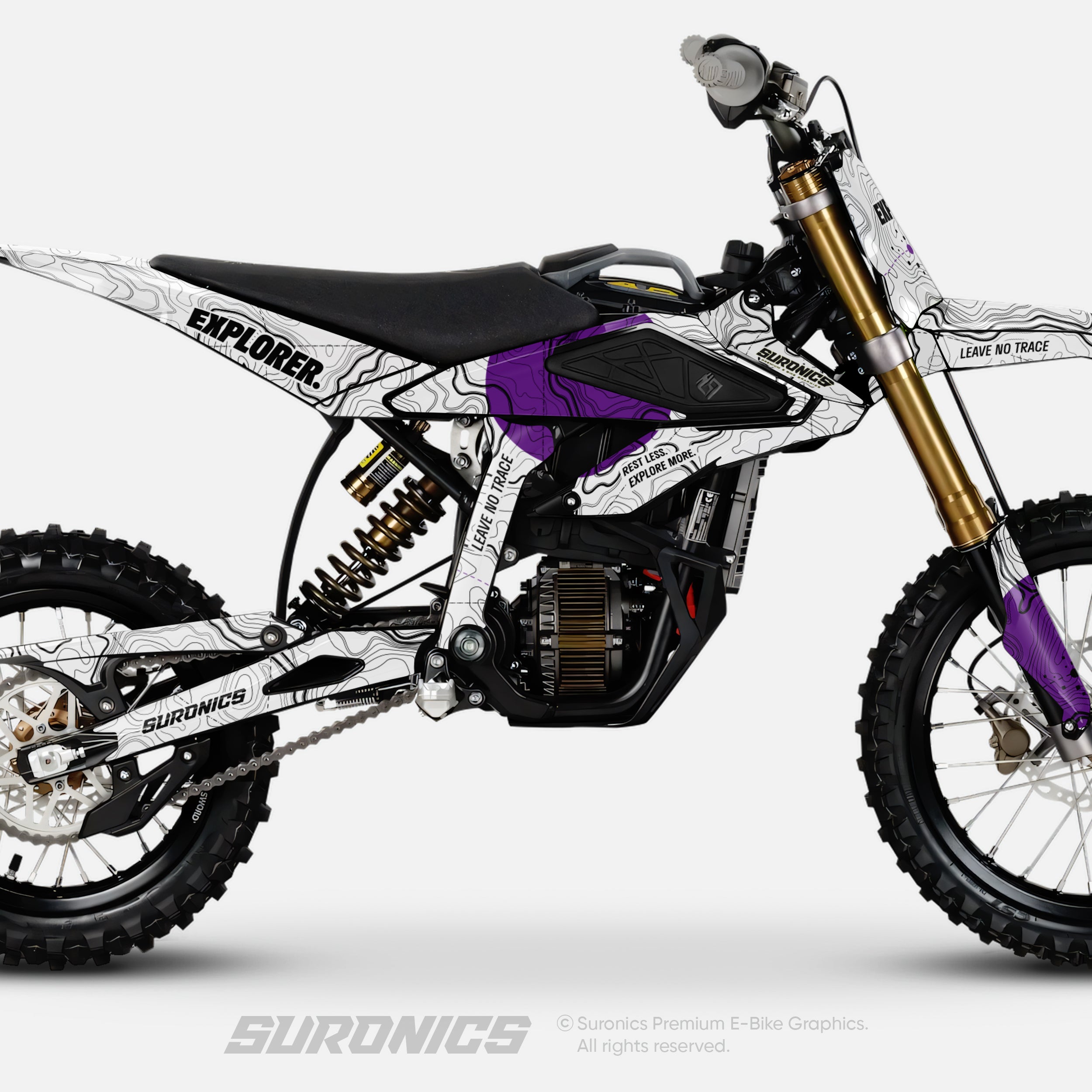 EXPLORER WHITE PURPLE Surron Hyper Bee Graphics kit