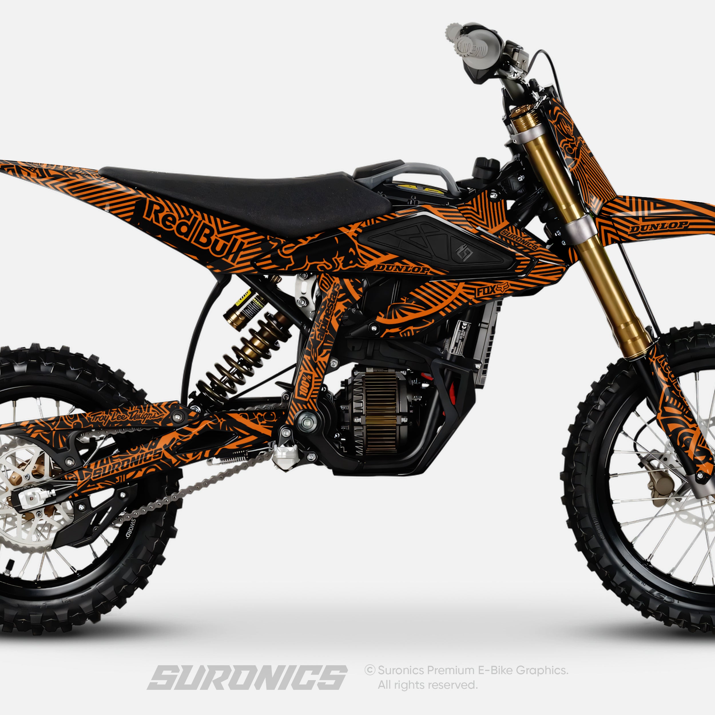 RACE ART BLACK ORANGE Surron Hyper Bee Graphics kit