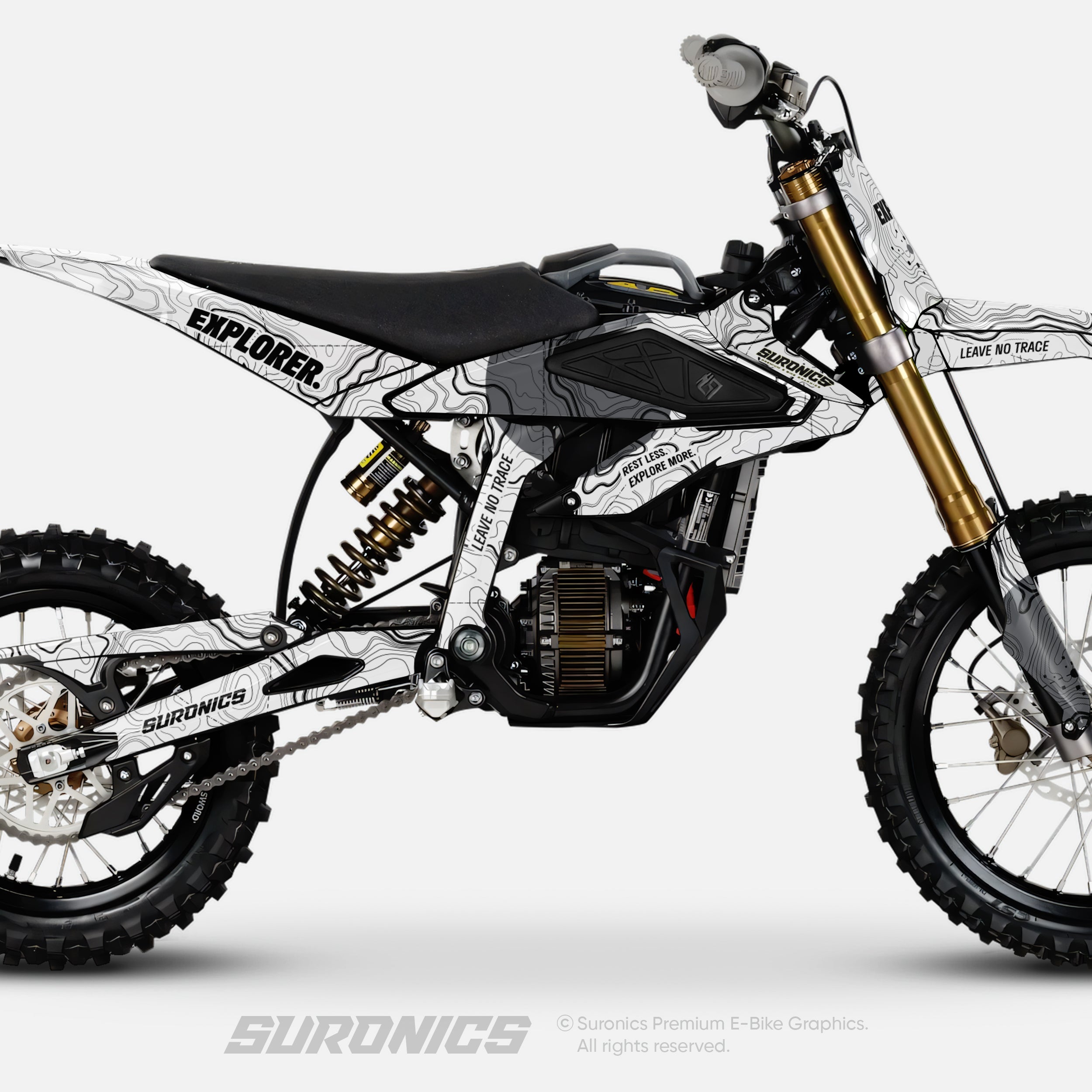 EXPLORER WHITE GREY Surron Hyper Bee Graphics kit