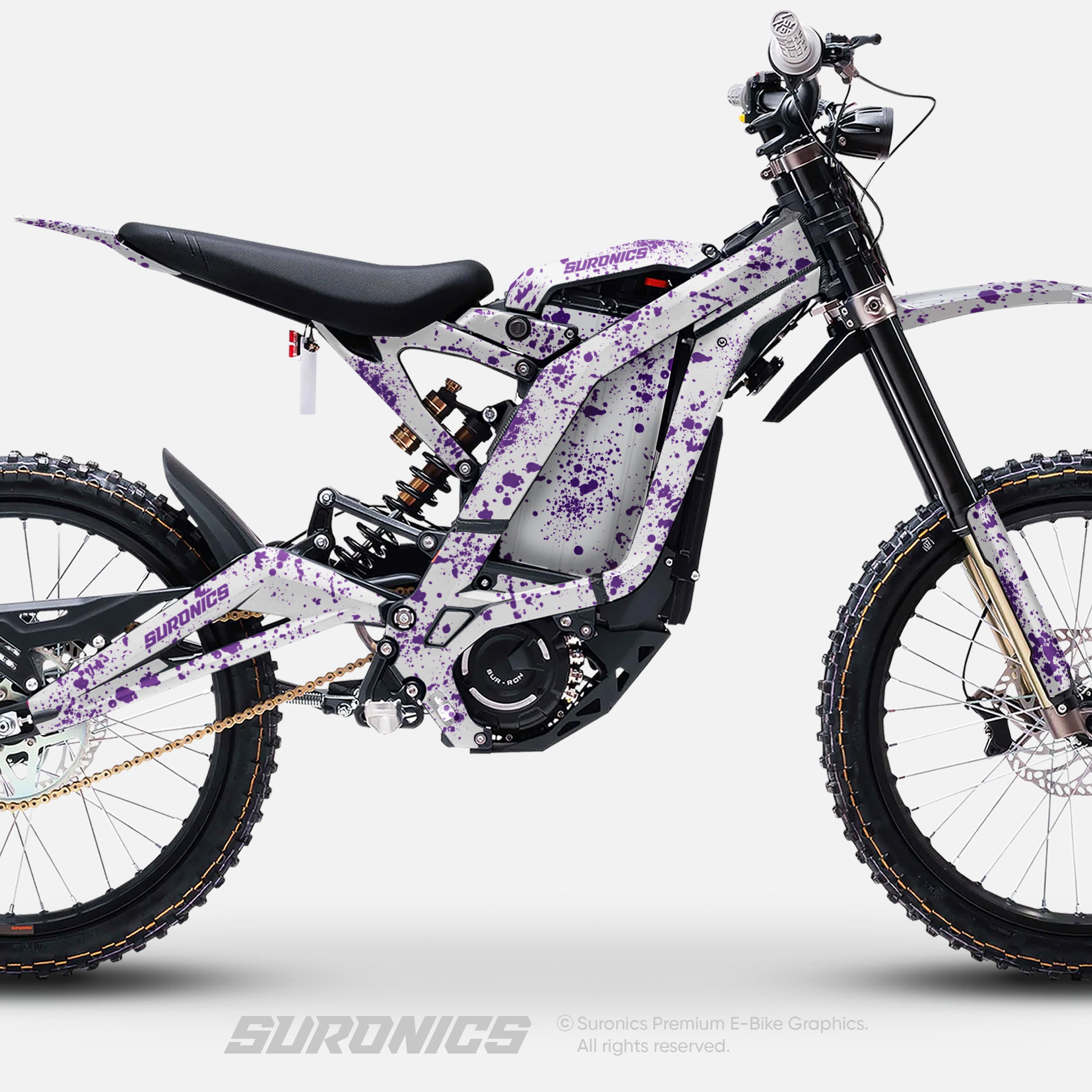 SPLATTER WHITE PURPLE Surron Light Bee Graphics kit