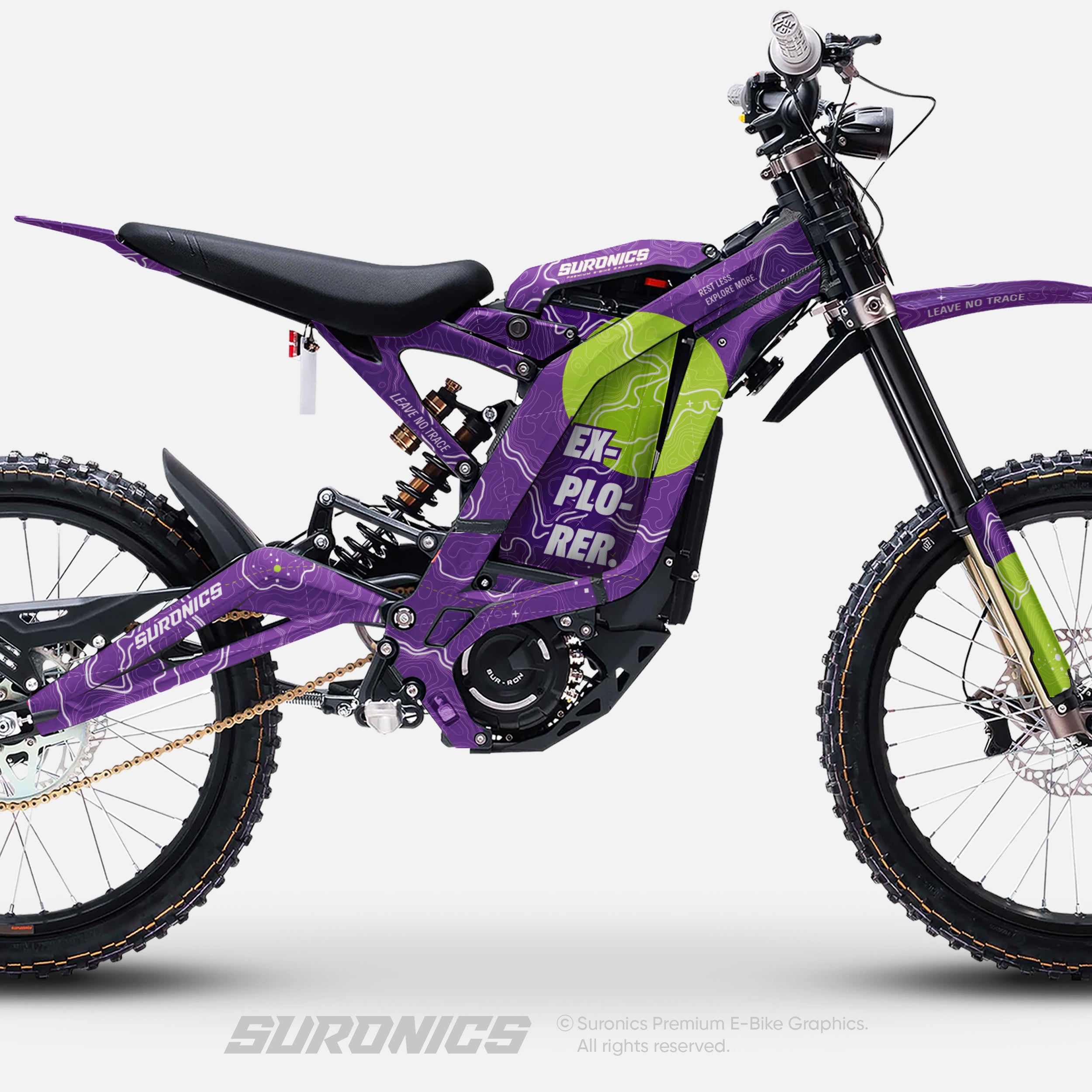 EXPLORER PURPLE GREEN Surron Light Bee Graphics kit