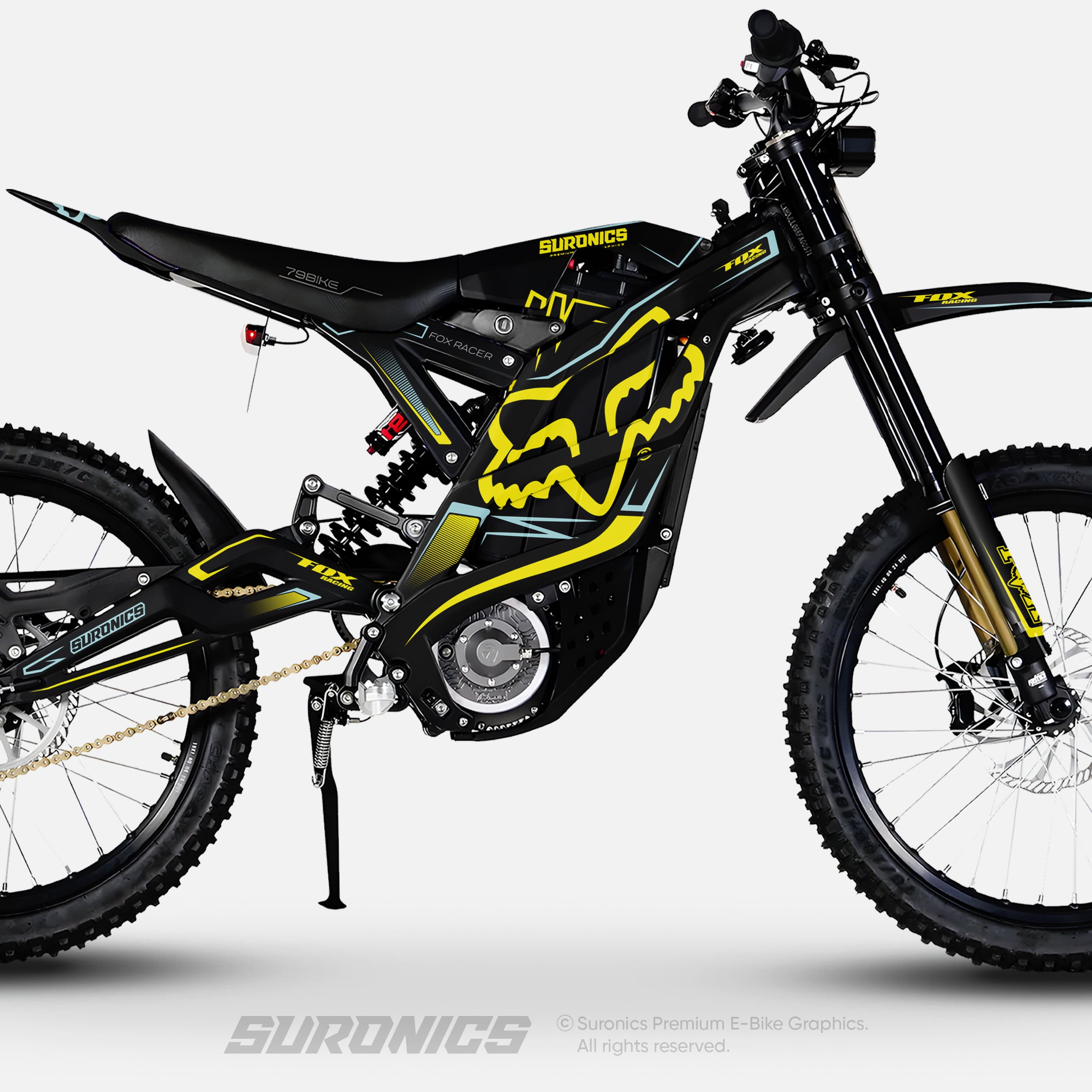 FOX RACER BLACK YELLOW 79Bike Falcon PRO / GT / M Graphics kit