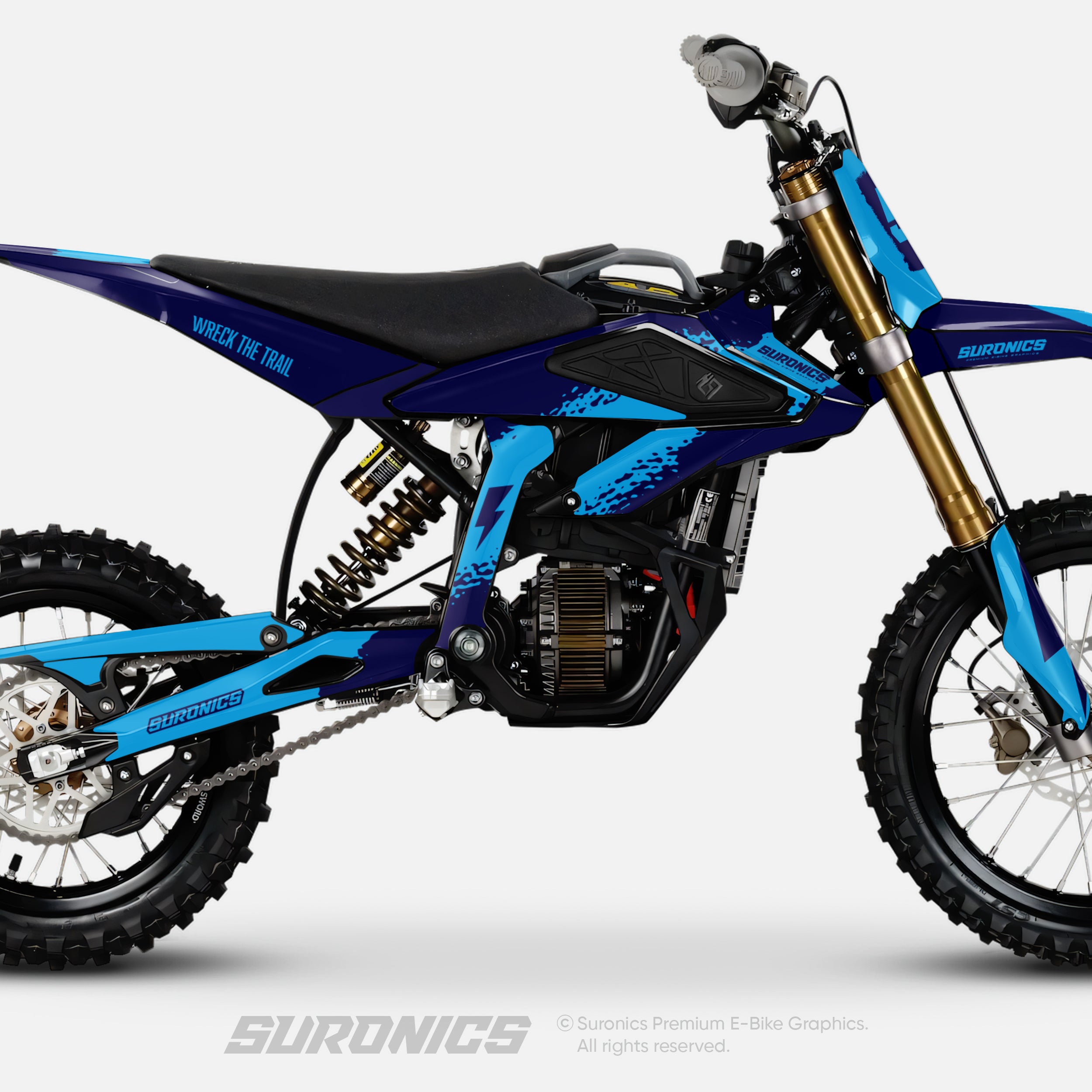 HALF NAVY CYAN Surron Hyper Bee Graphics kit