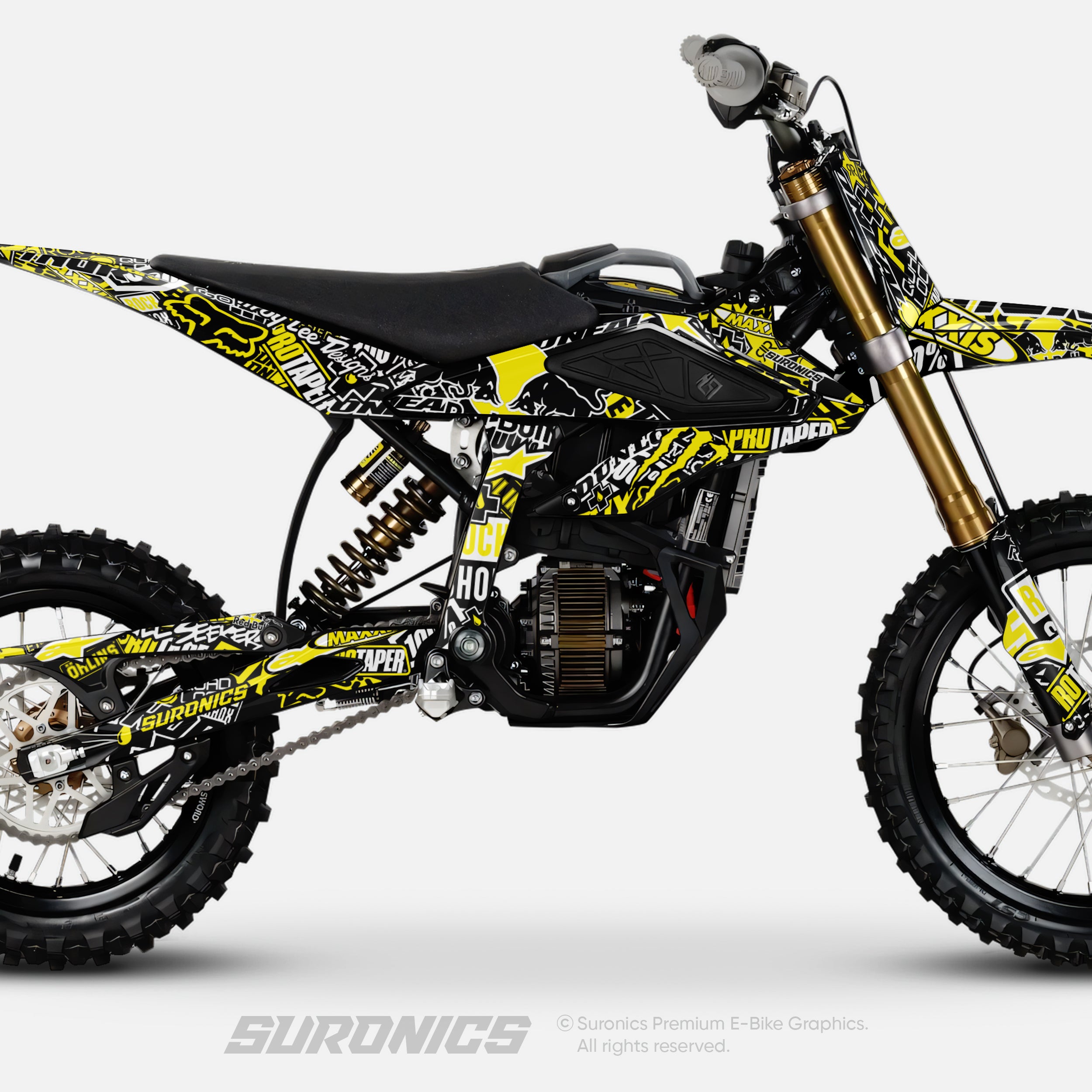 STIKCY BLACK YELLOW Surron Hyper Bee Graphics kit