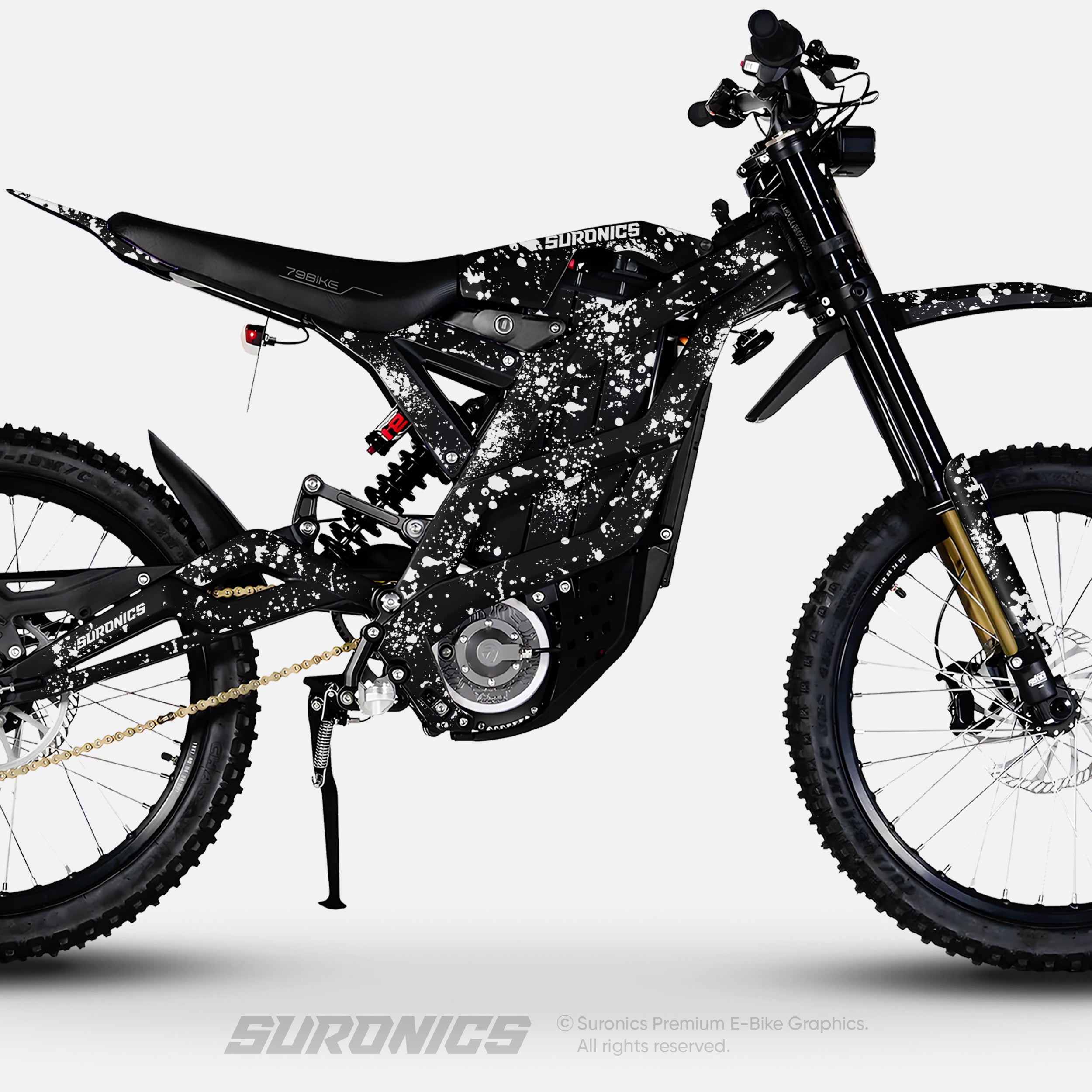 SPLATTER BLACK WHITE 79Bike Falcon PRO / GT / M Graphics kit