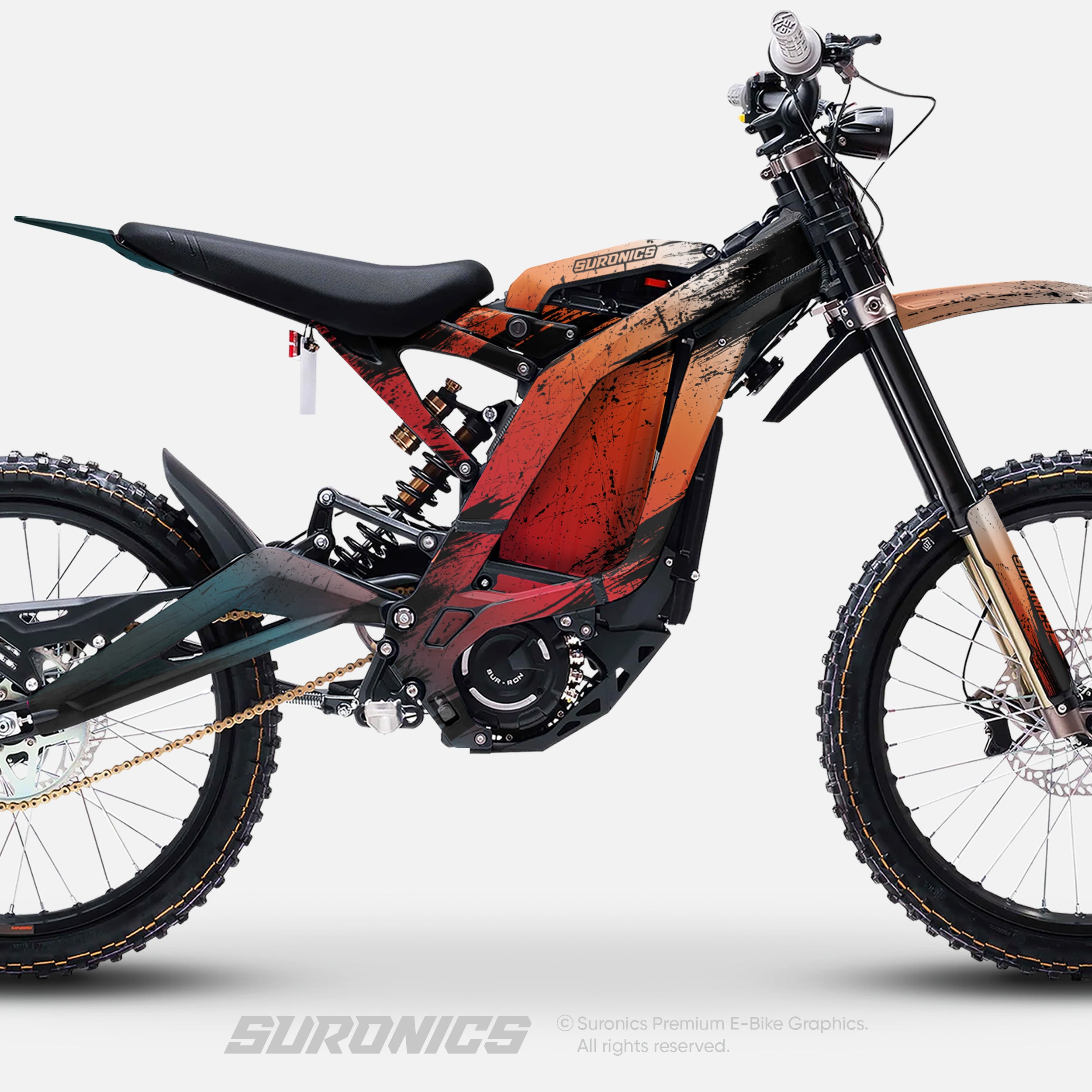 FADE ORANGE AVENTURE Surron Light Bee Graphics kit