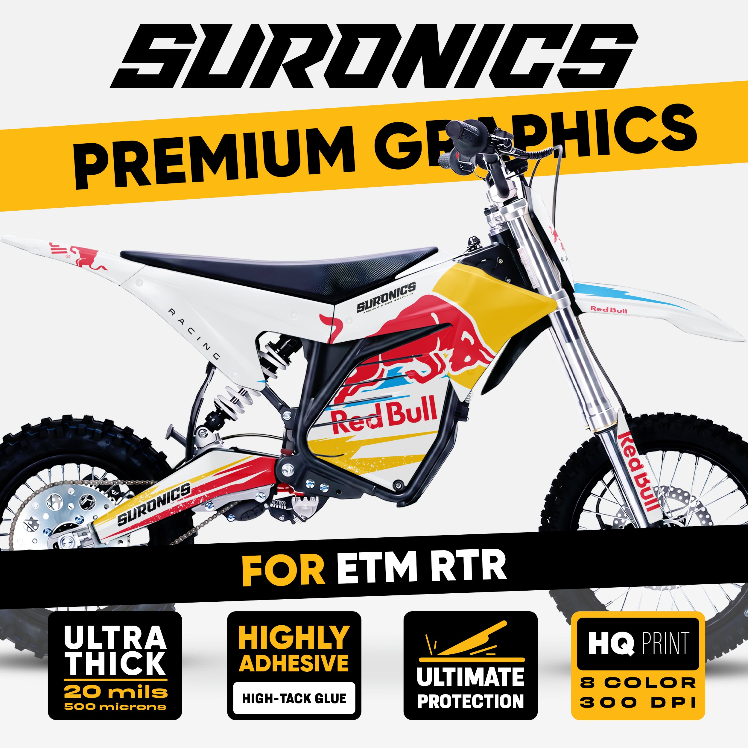 ORIGINAL BULL WHITE ETM RTR Graphics kit