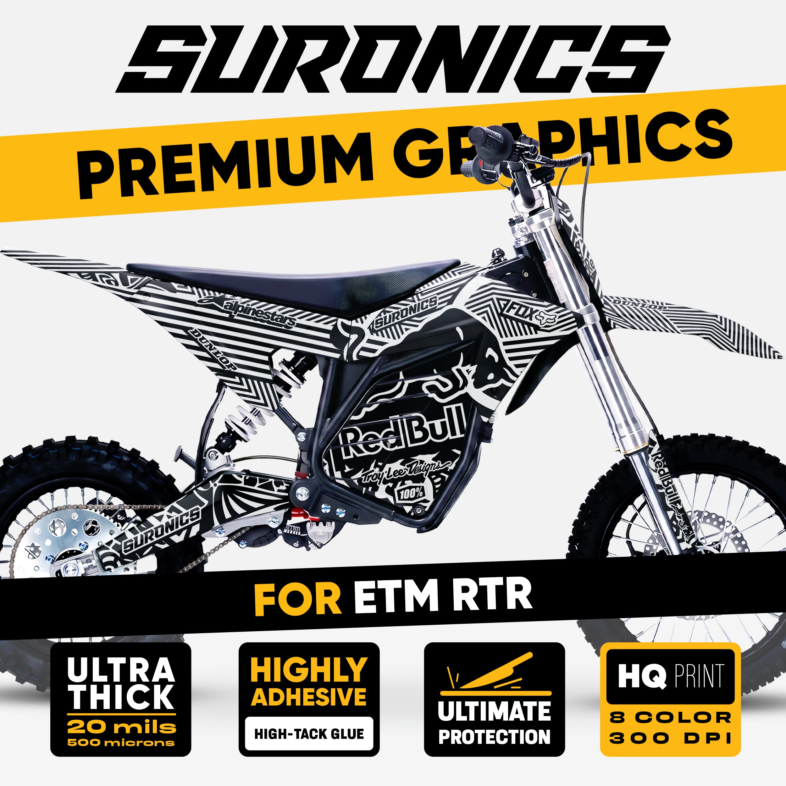 RACE ART BLACK WHITE ETM RTR Graphics kit