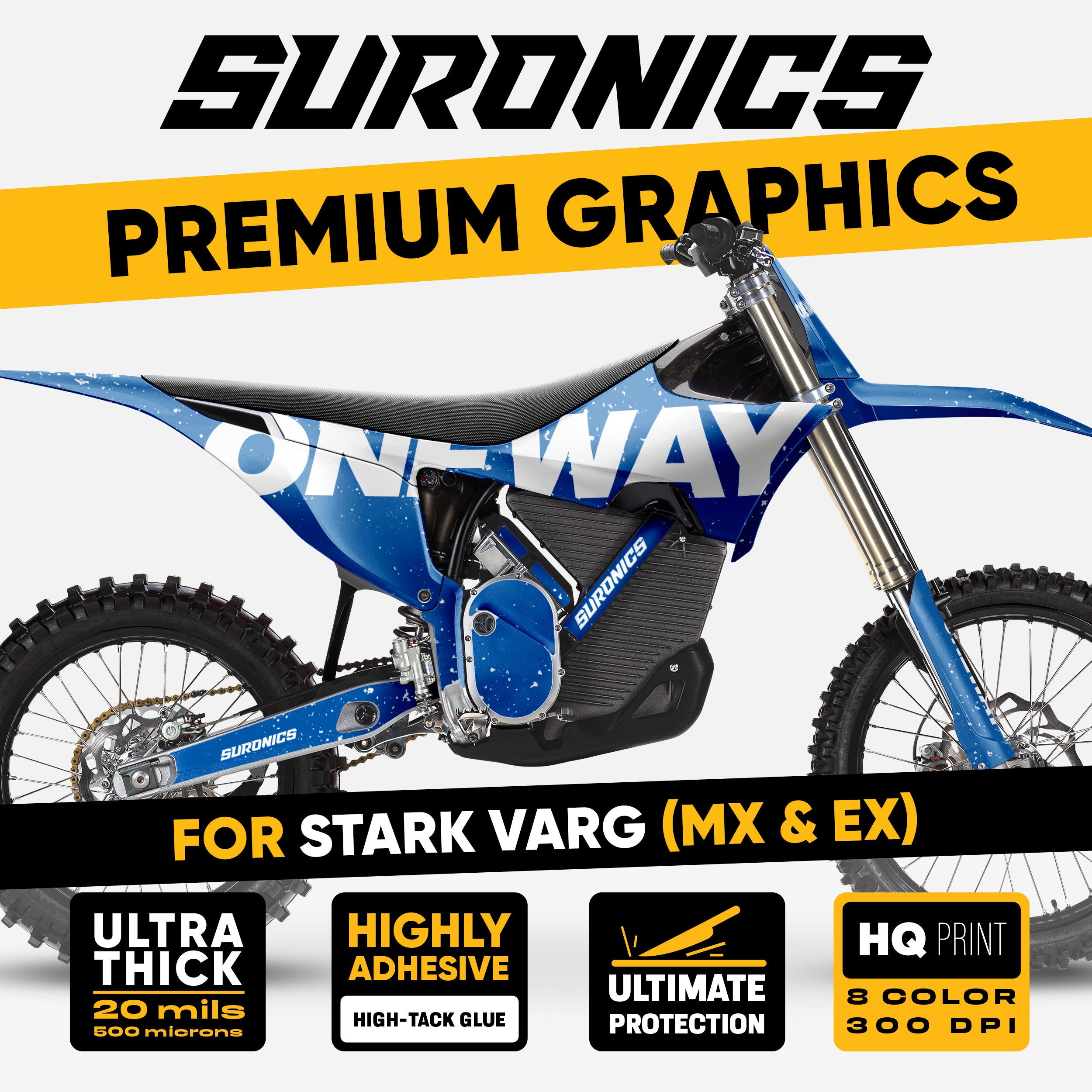 ONEWAY BLUE WHITE Stark Varg Graphics kit