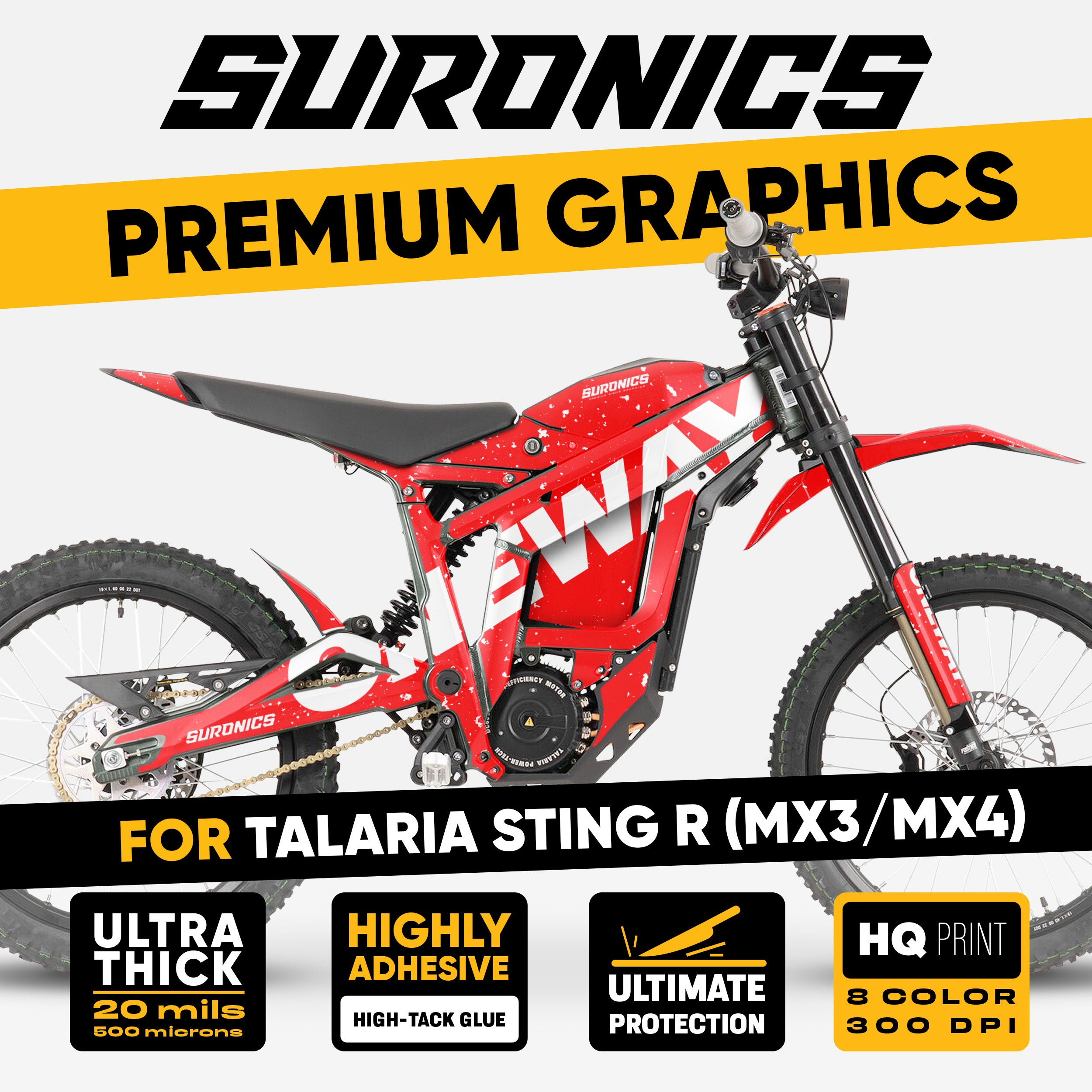 ONEWAY RED WHITE Talaria Sting MX3 MX4 Graphics kit