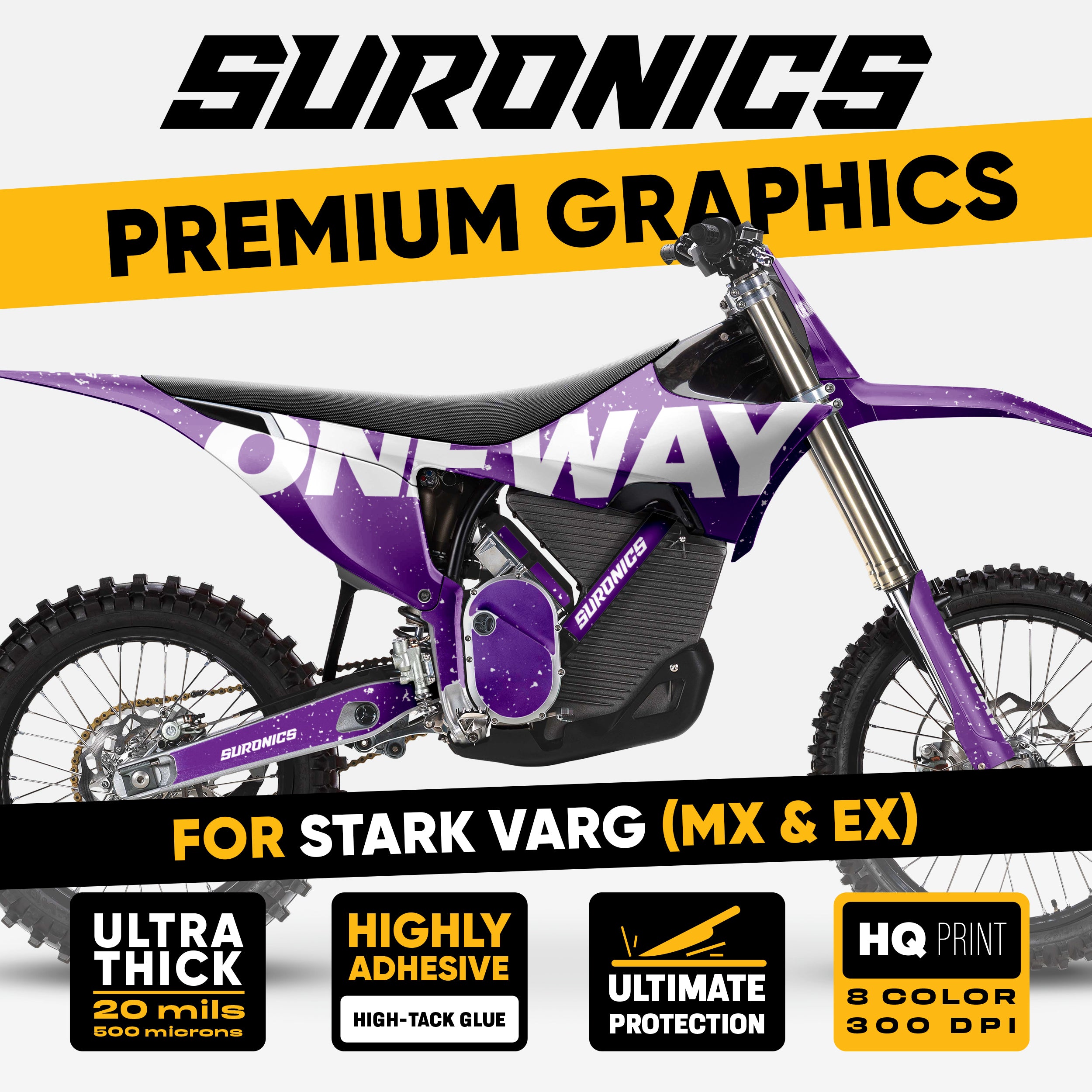 ONEWAY PURPLE WHITE Stark Varg Graphics kit