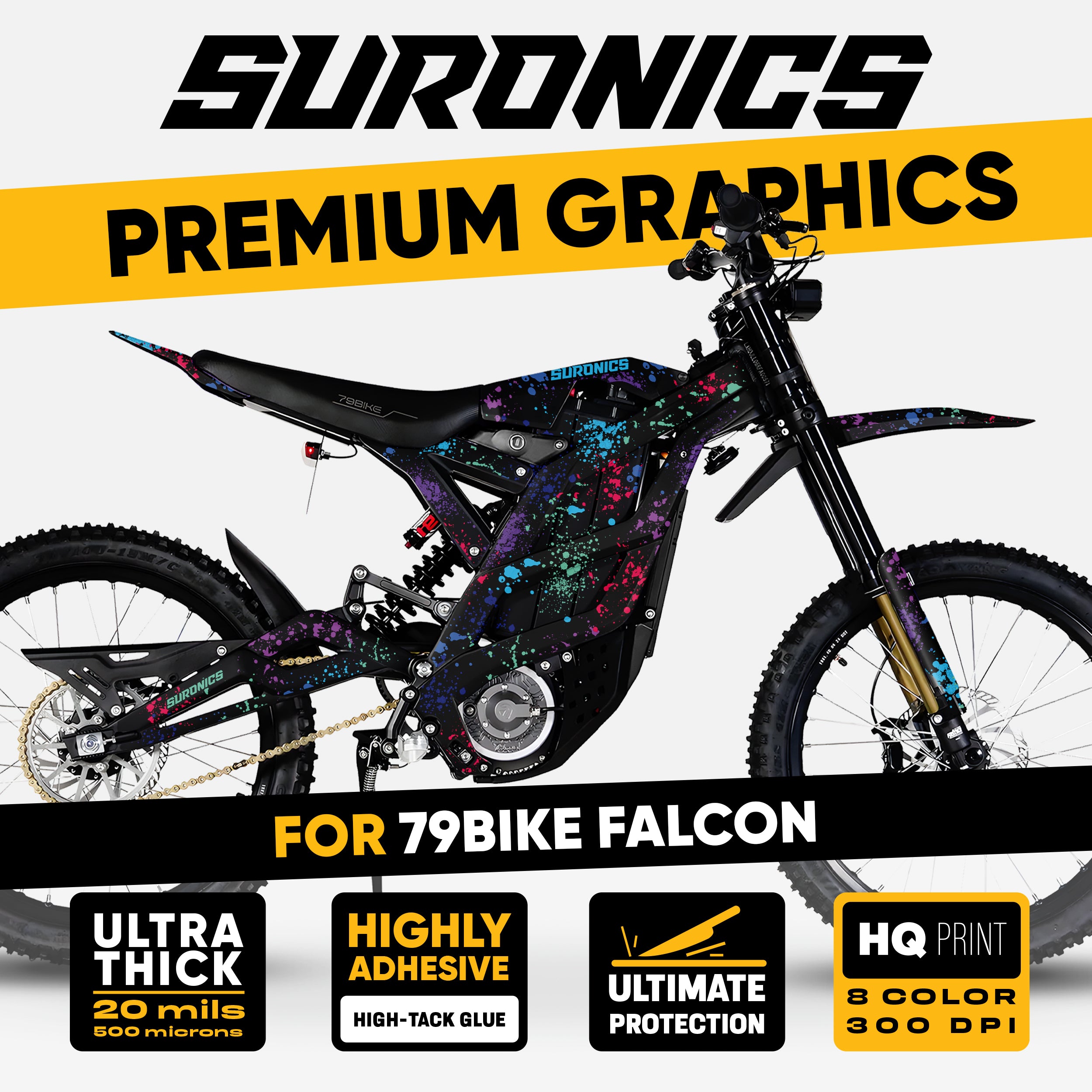 SPLATTER MULTICOLOR 79Bike Falcon PRO / GT / M Graphics kit