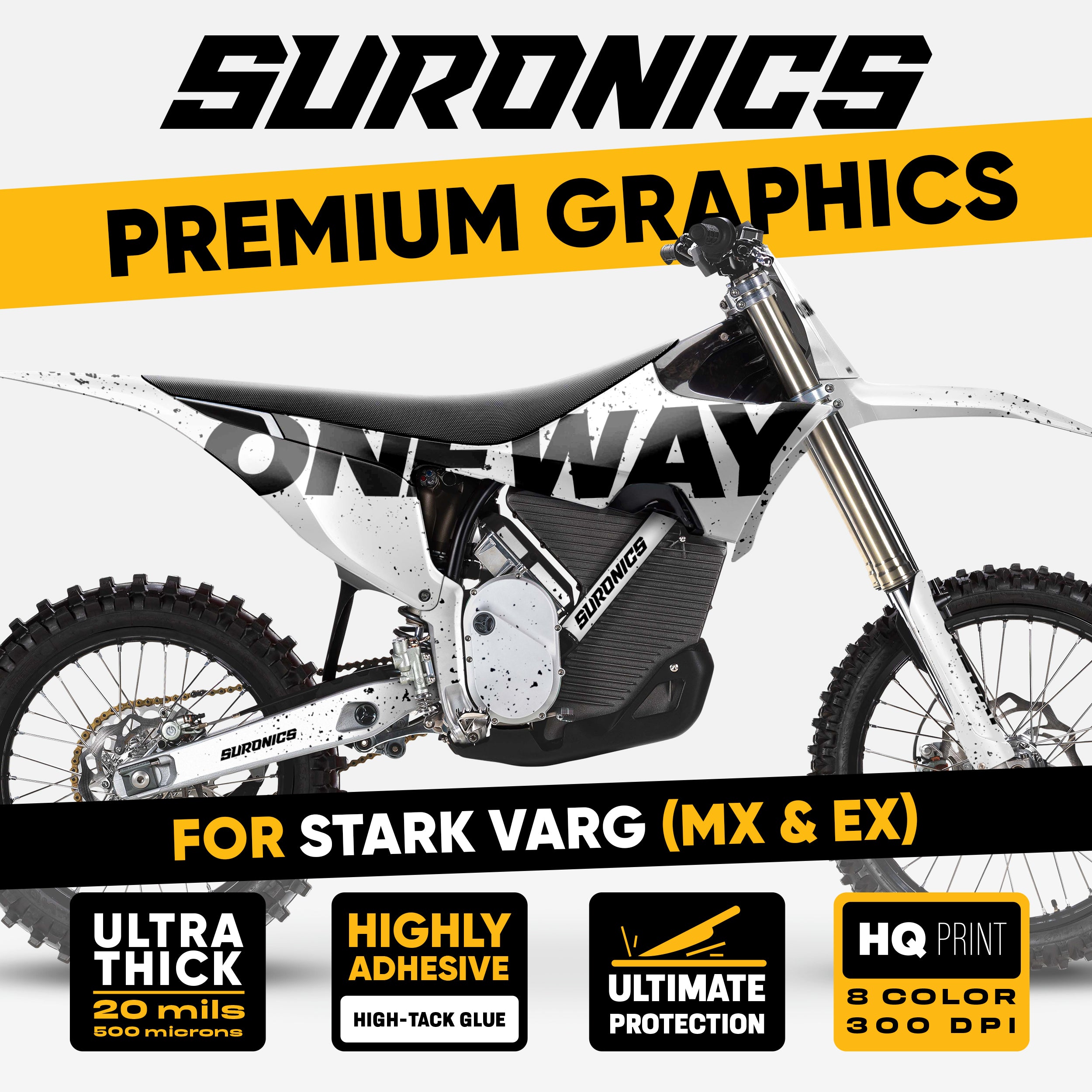 ONEWAY WHITE BLACK Stark Varg Graphics kit