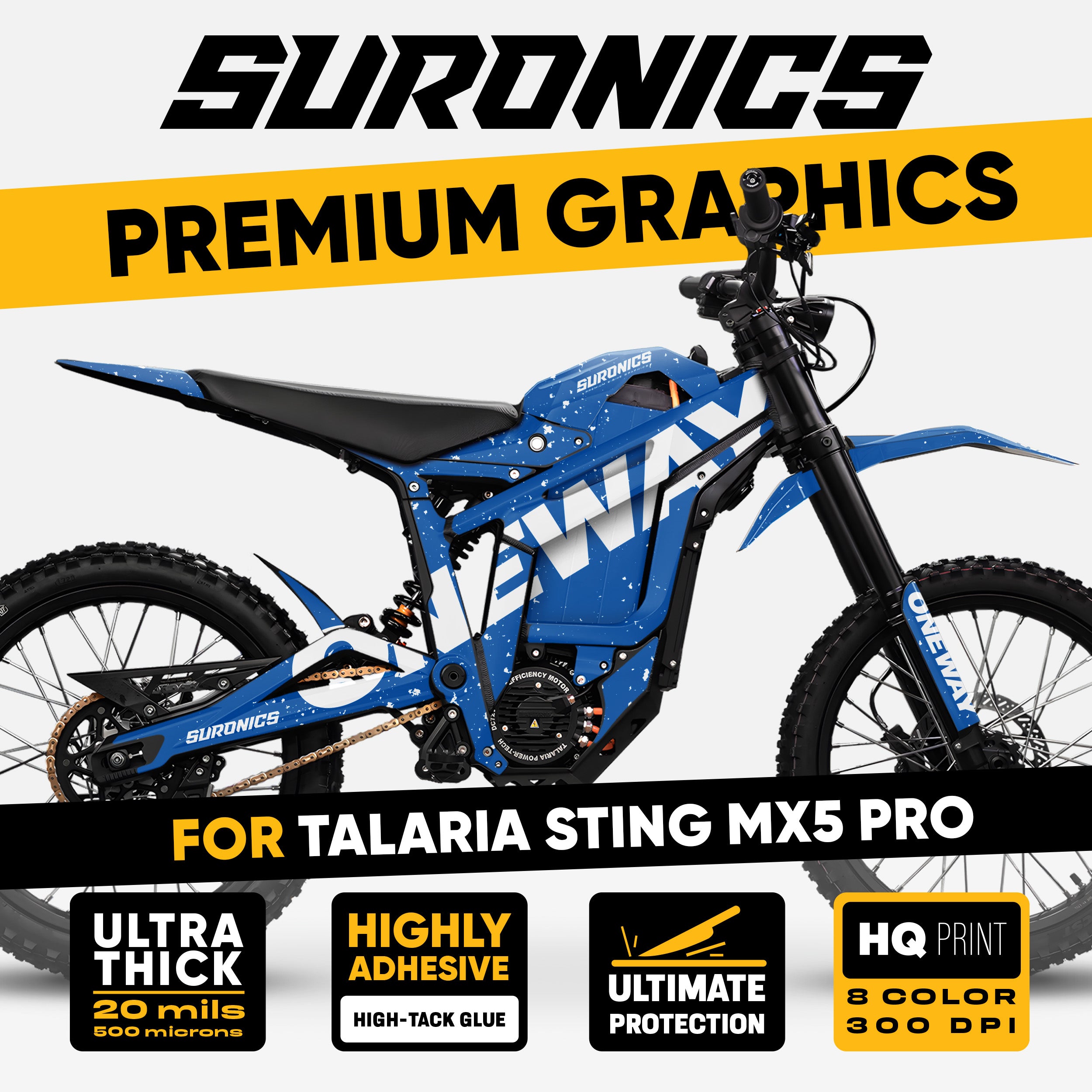 ONEWAY BLUE WHITE Talaria Sting MX5 PRO Graphics kit