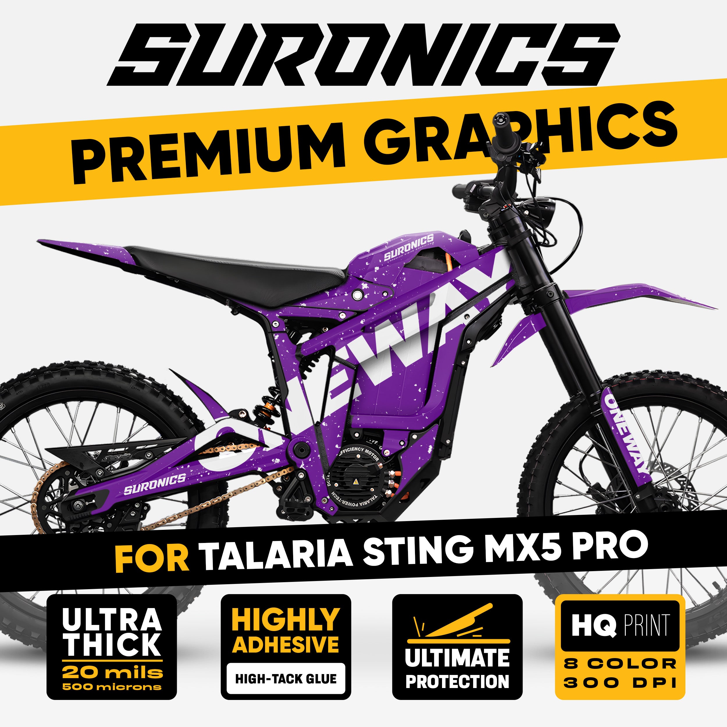 ONEWAY PURPLE WHITE Talaria Sting MX5 PRO Graphics kit