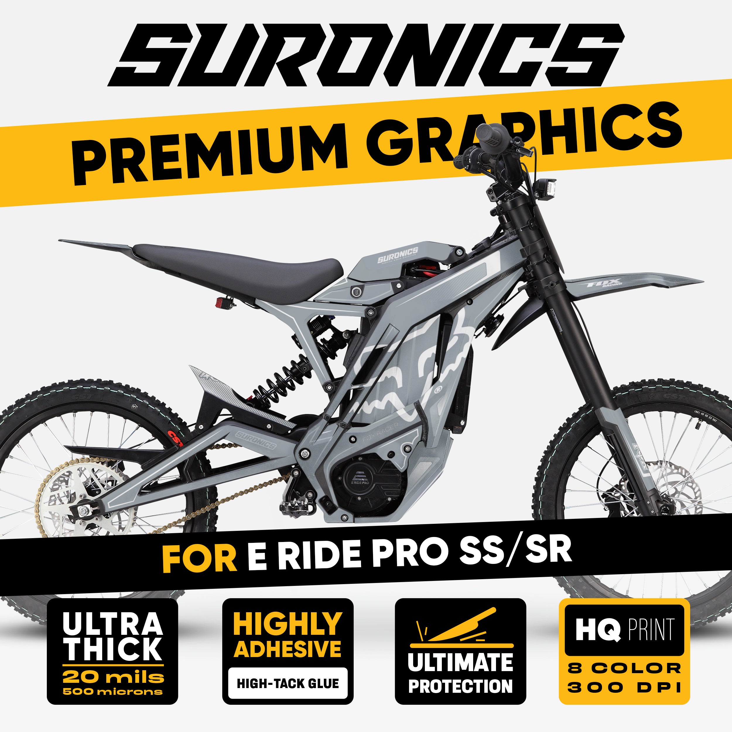 FOX RACER NARDO GREY Eride Pro SS SR Graphics kit