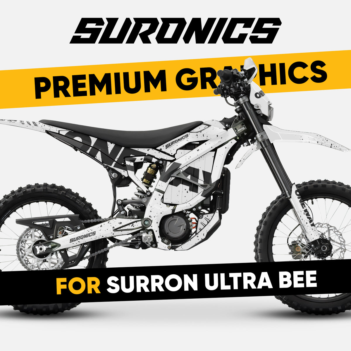 ONEWAY WHITE BLACK Surron Ultra Bee Graphics kit