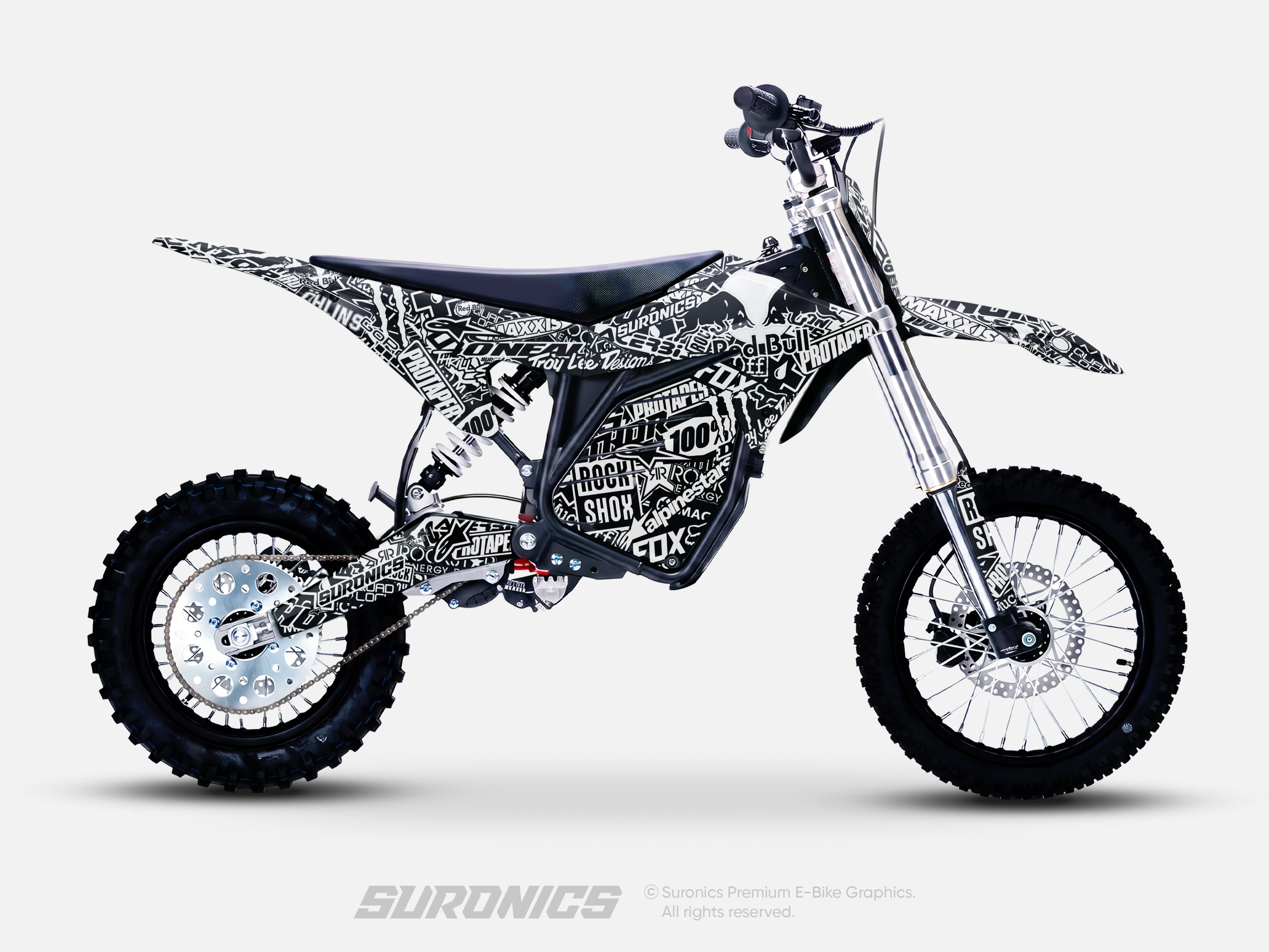 STICKY BLACK WHITE ETM RTR Graphics kit