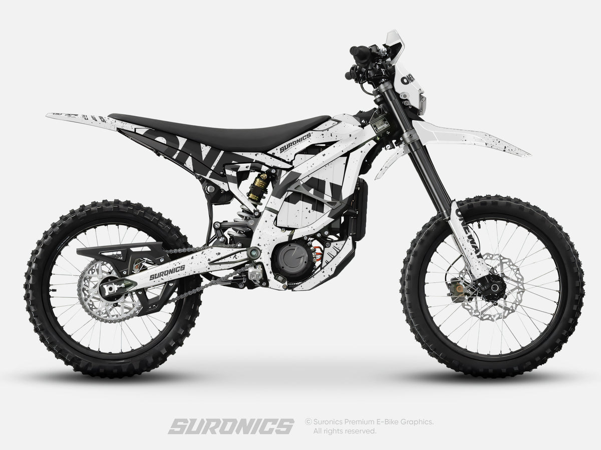 ONEWAY WHITE BLACK Surron Ultra Bee Graphics kit