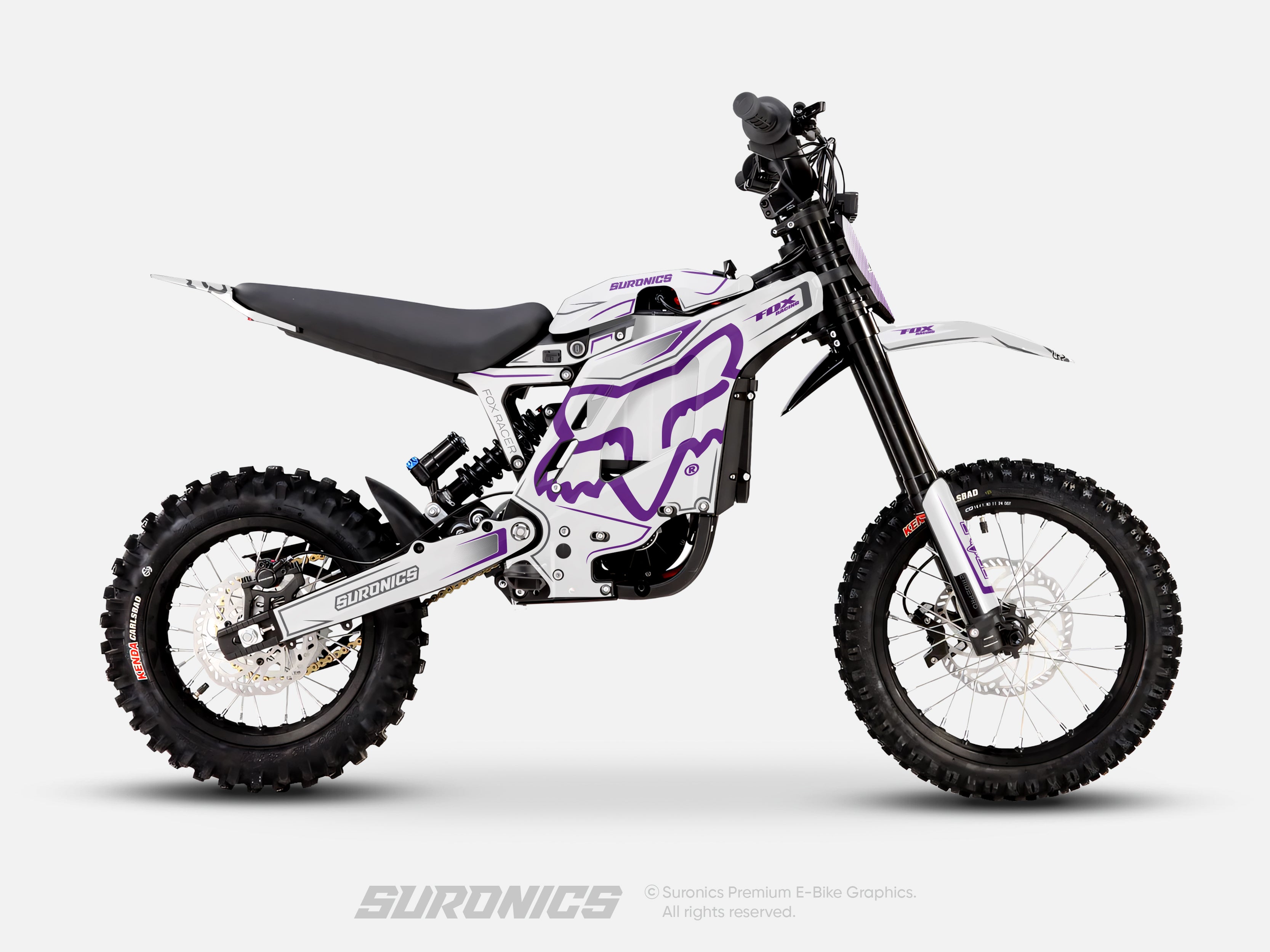 FOX RACER WHITE PURPLE Eride Pro Mini R Graphics kit