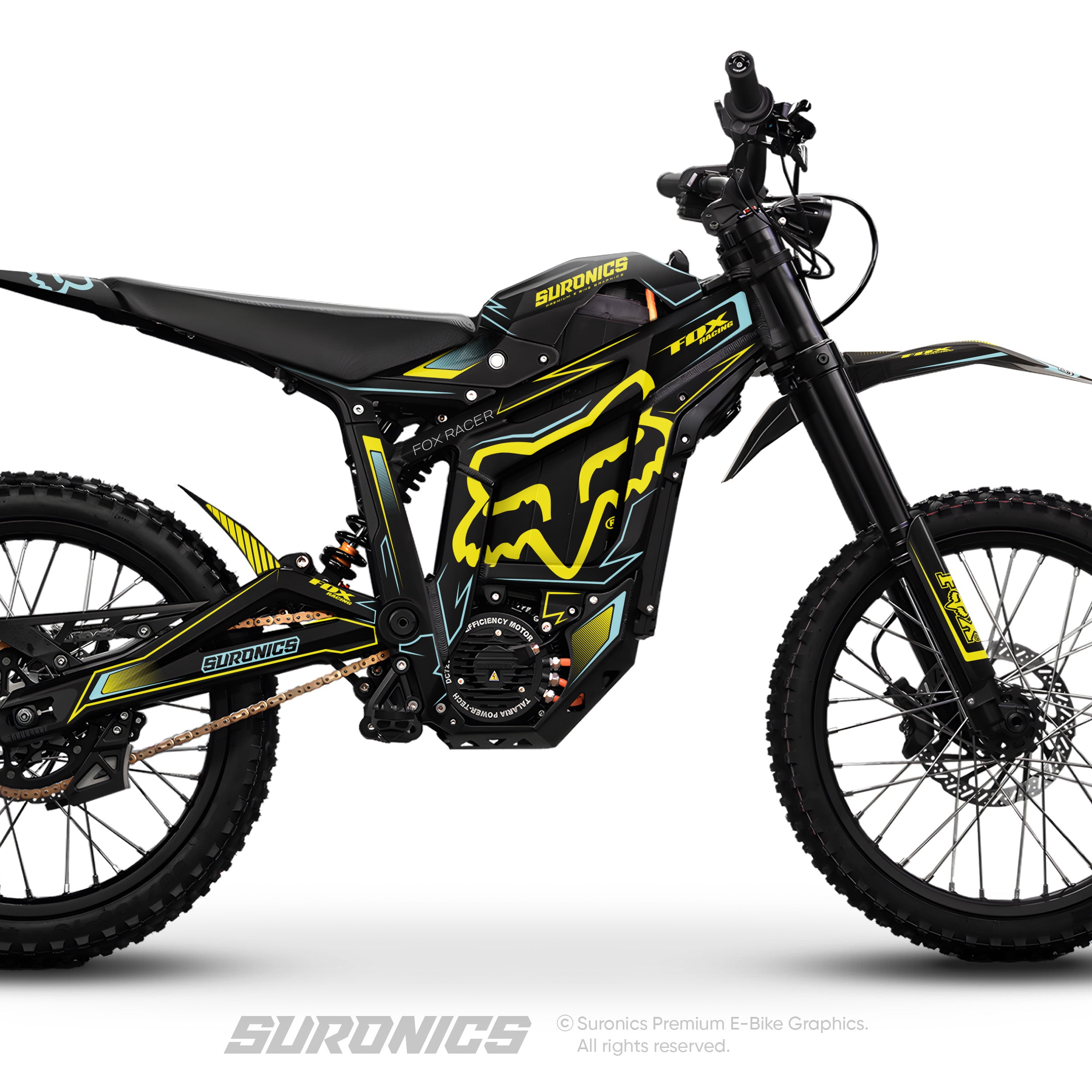 FOX RACER BLACK YELLOW Talaria Sting MX5 PRO Graphics kit