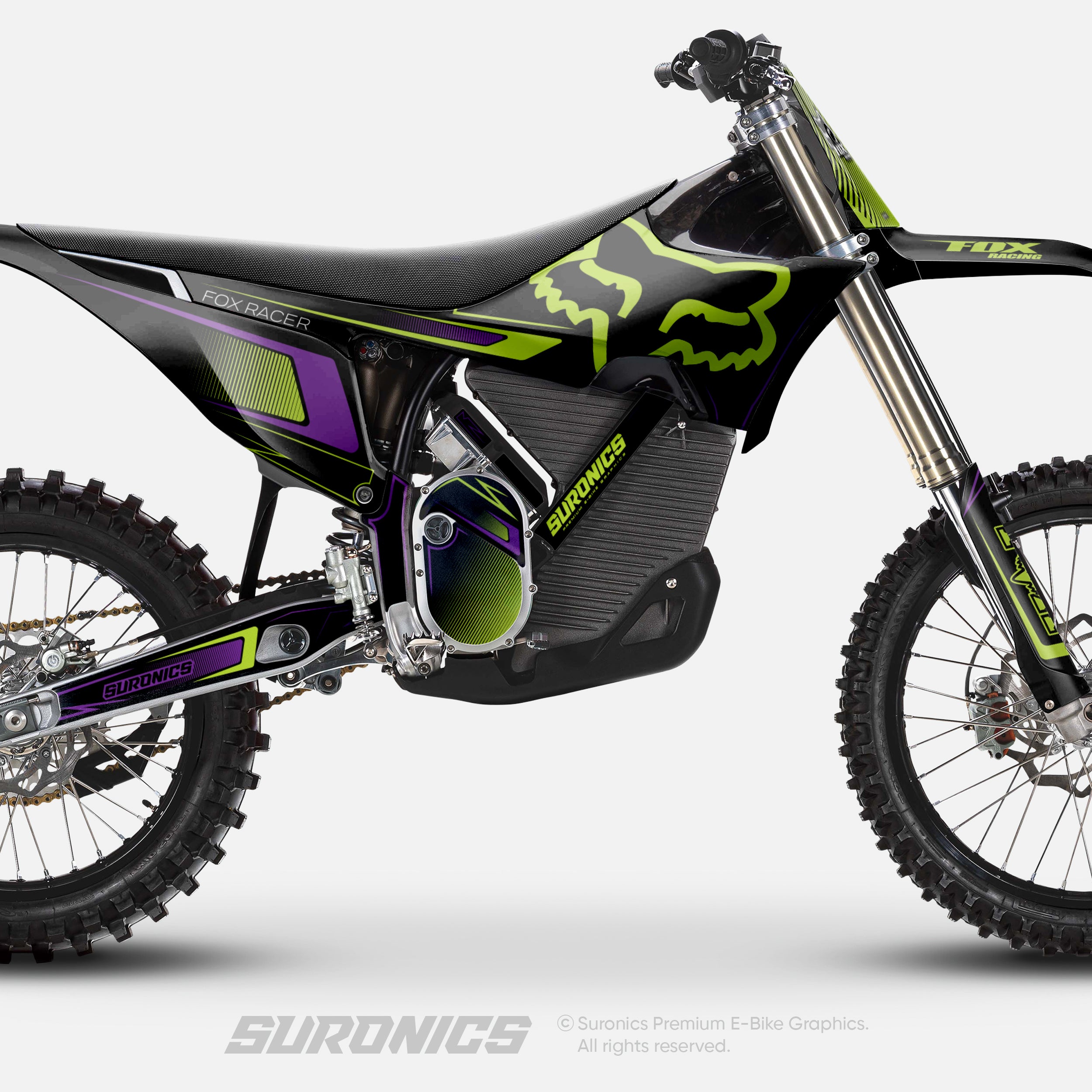 FOX RACER BLACK GREEN Stark Varg Graphics kit