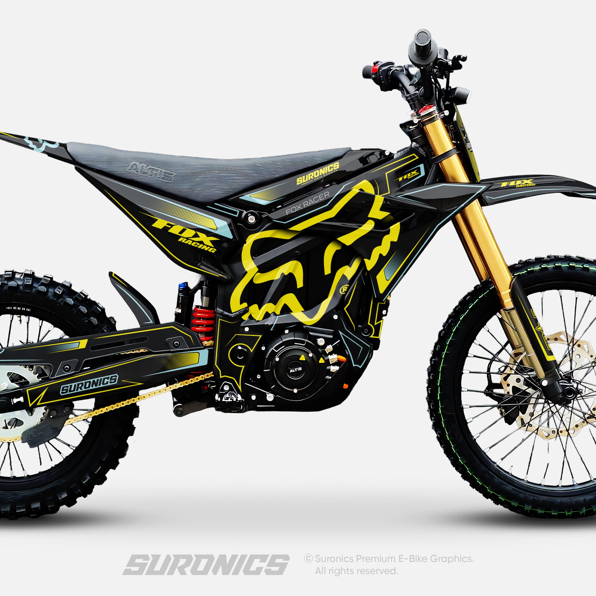 FOX RACER BLACK YELLOW Altis Sigma Graphics kit