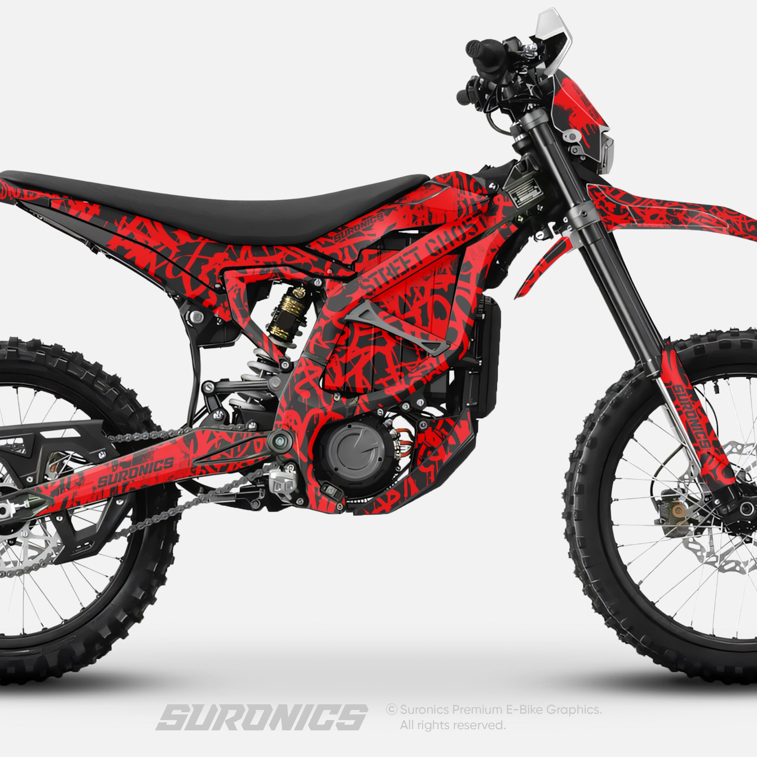 STREET GHOST BLACK RED Surron Ultra Bee Graphics kit
