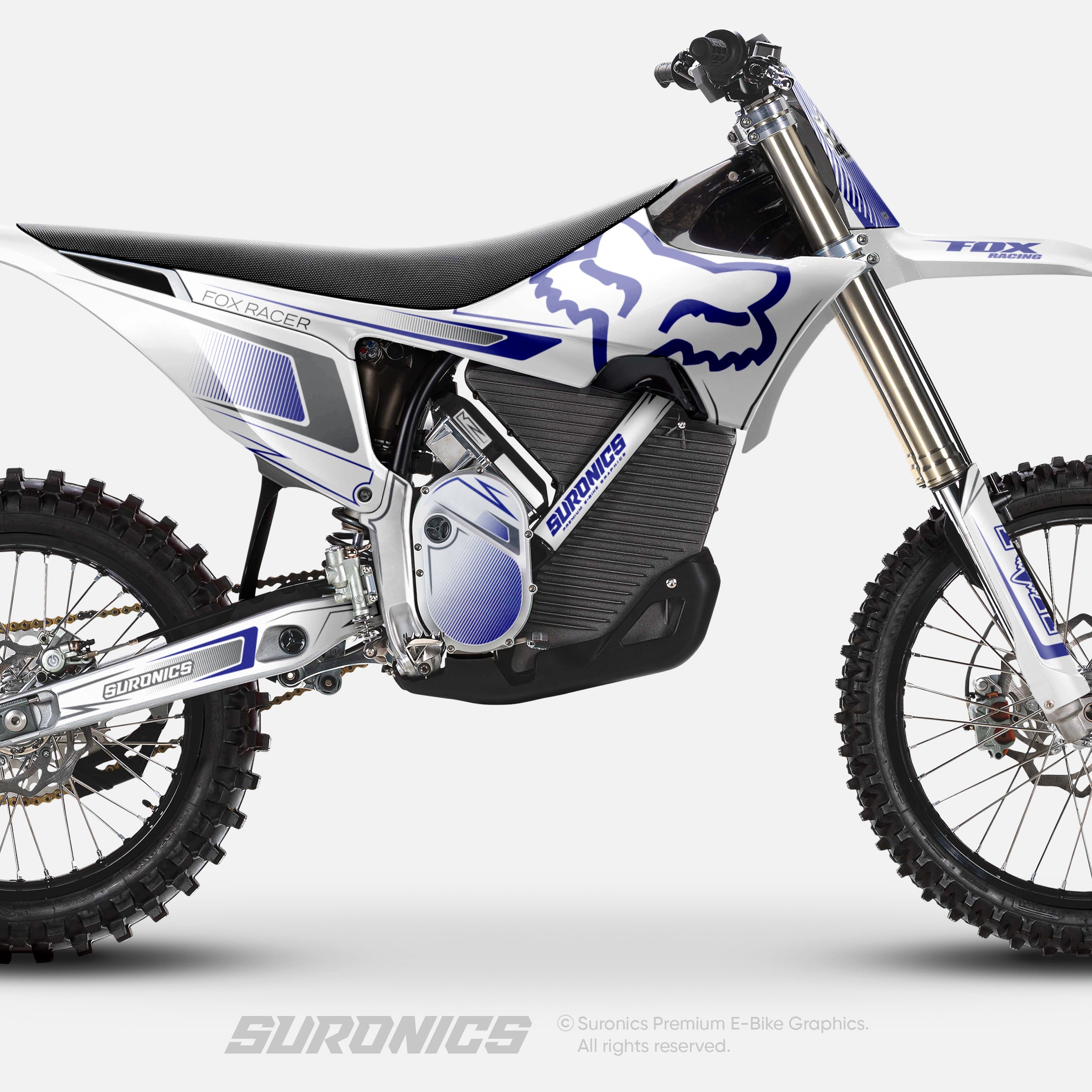 FOX RACER WHITE BLAUER Stark Varg Graphics kit