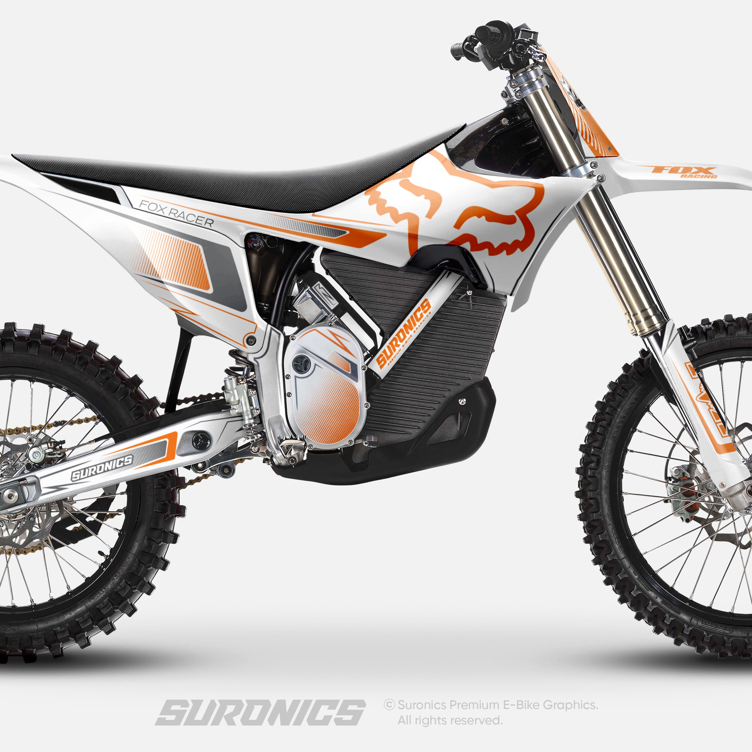 FOX RACER WHITE ORANGE Stark Varg Graphics kit