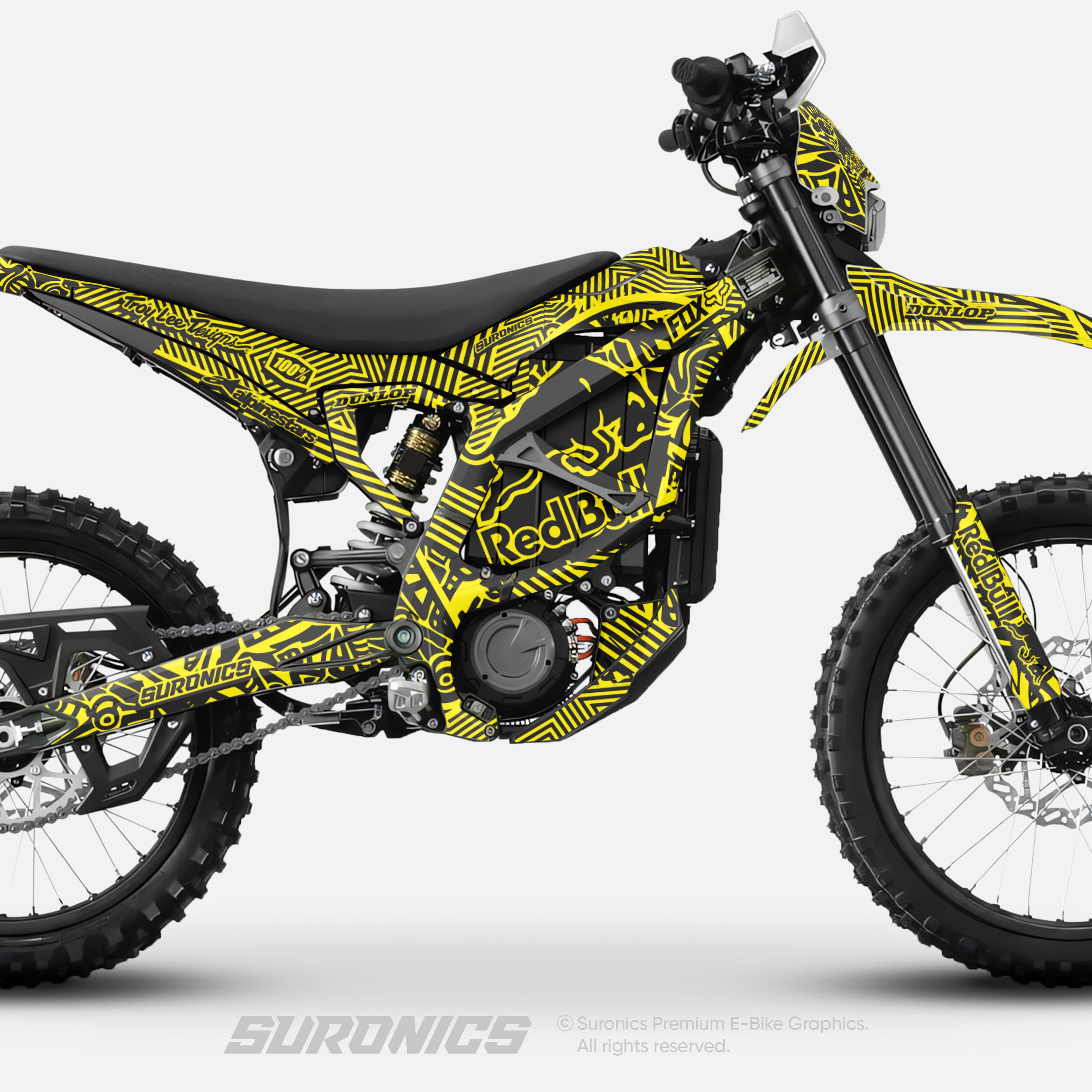 RACE ART BLACK YELLOW Surron Ultra Bee Graphics kit