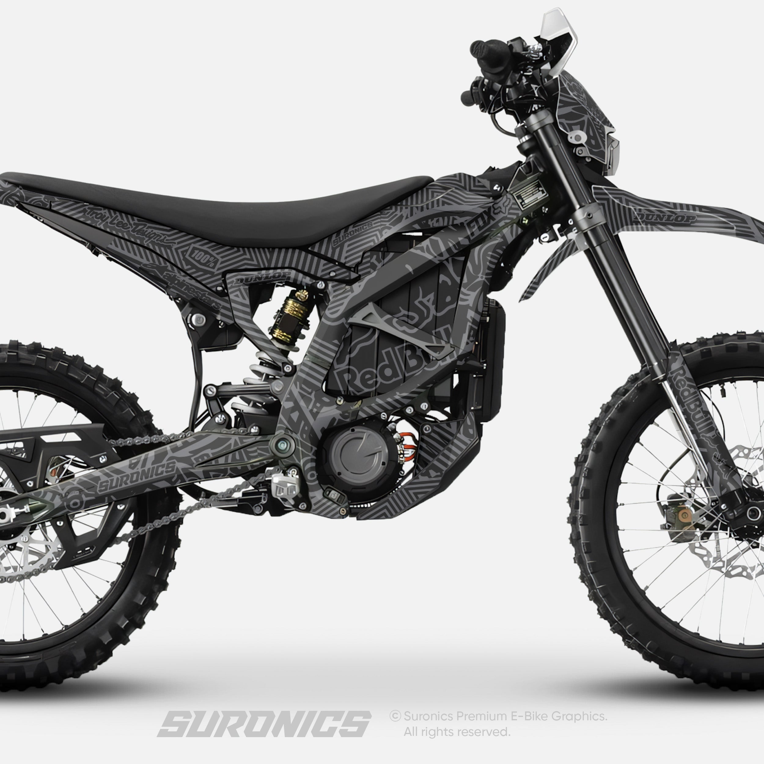 RACE ART BLACK GREY Surron Ultra Bee Graphics kit