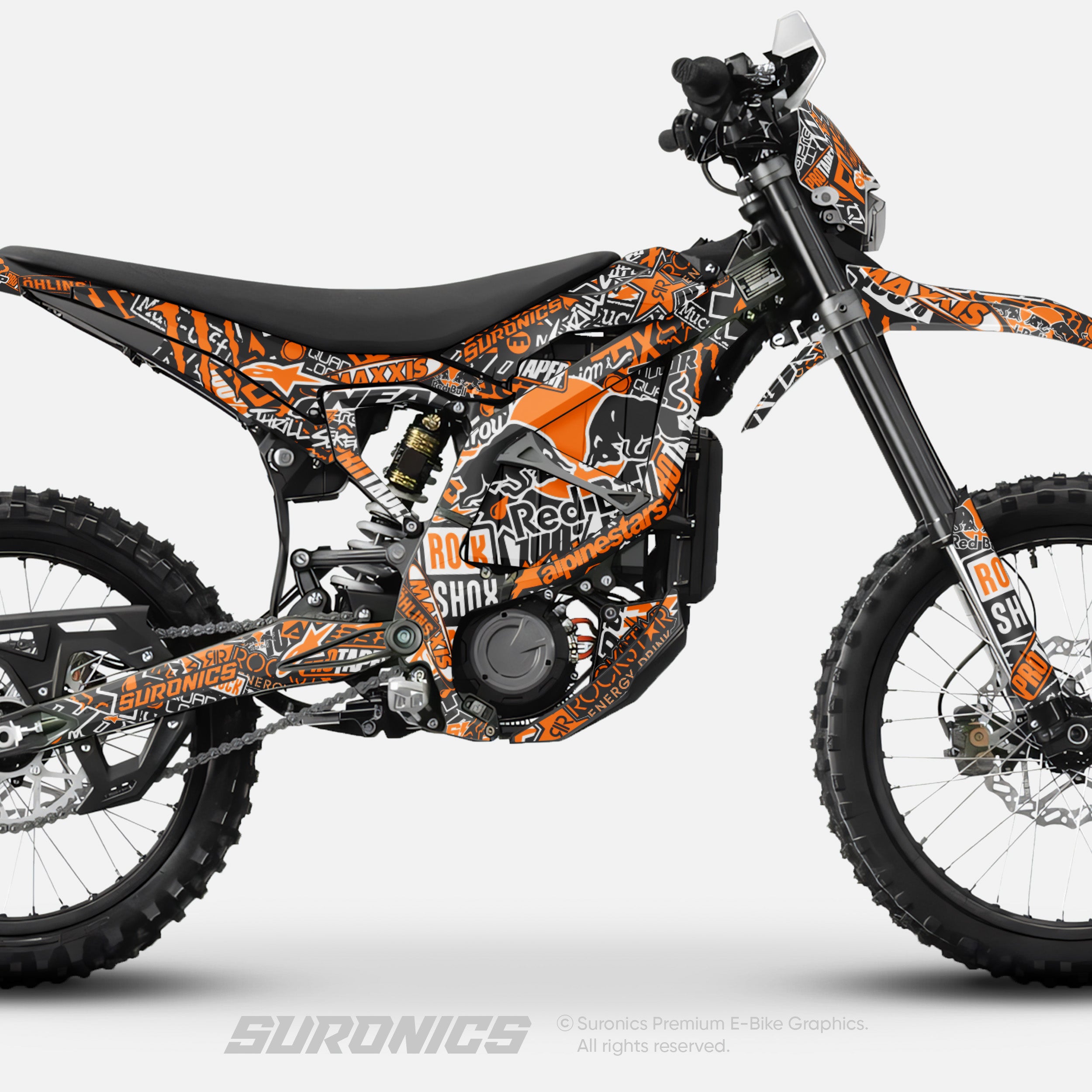STICKY BLACK ORANGE Surron Ultra Bee Graphics kit