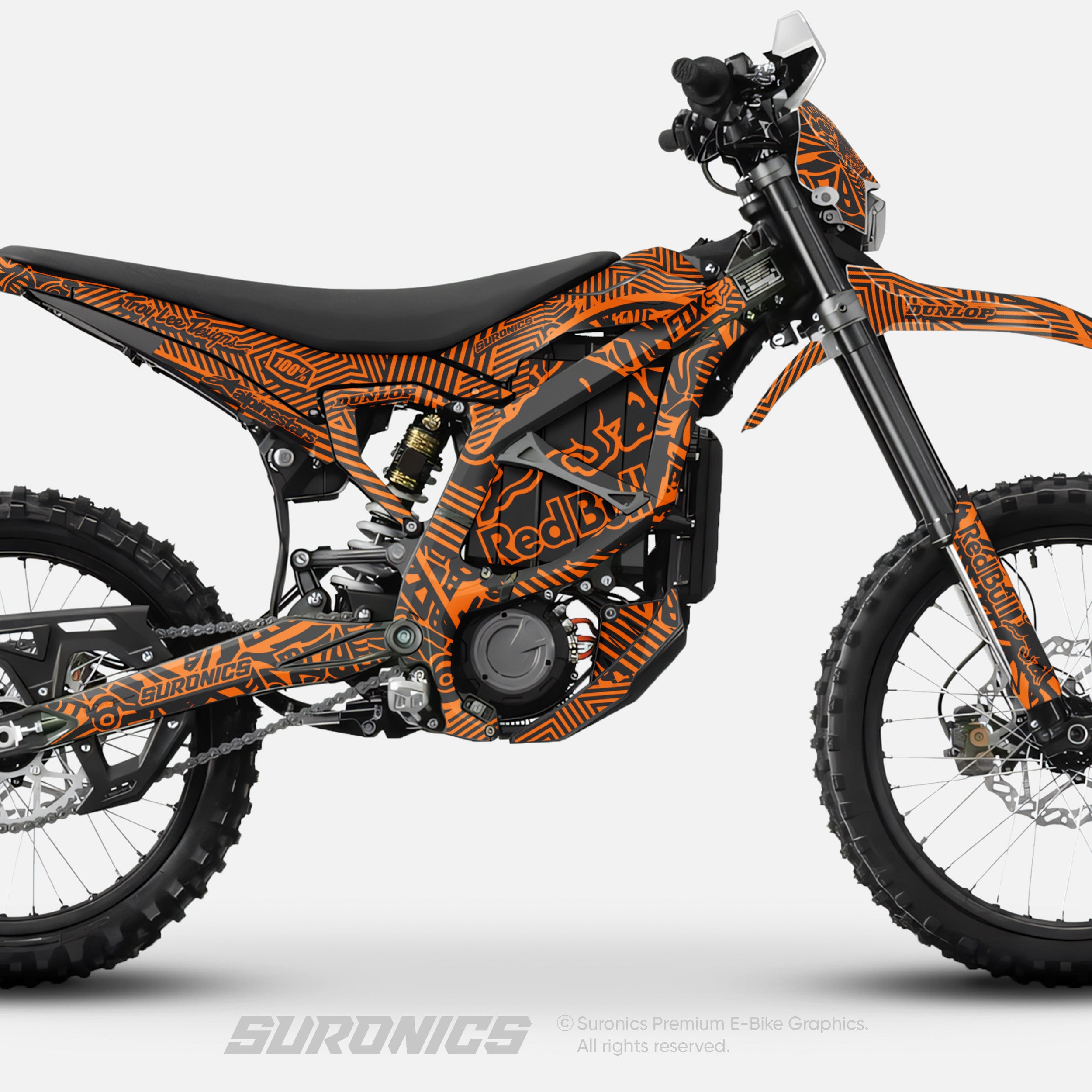 RACE ART BLACK ORANGE Surron Ultra Bee Graphics kit