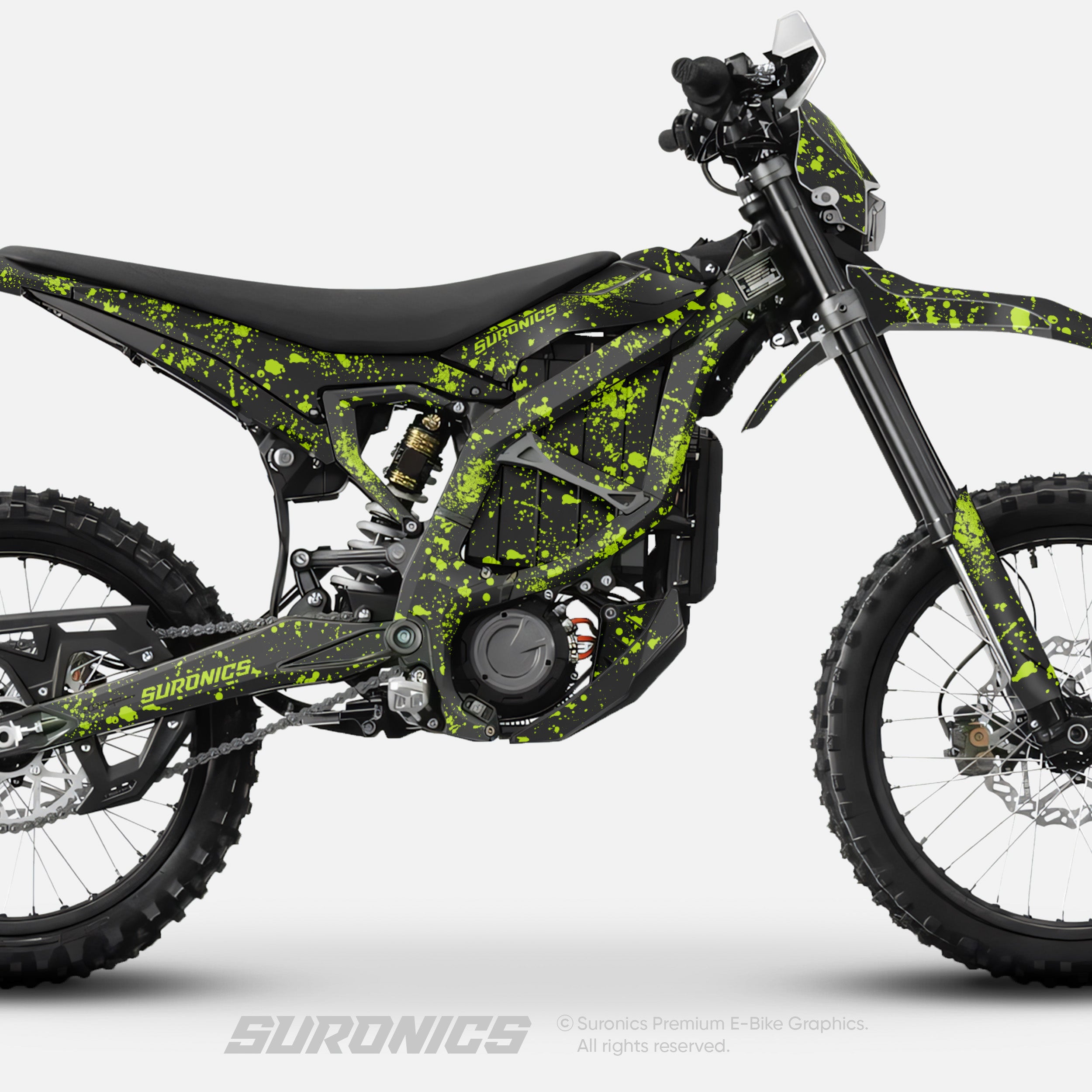 SPLATTER BLACK GREEN Surron Ultra Bee Graphics kit