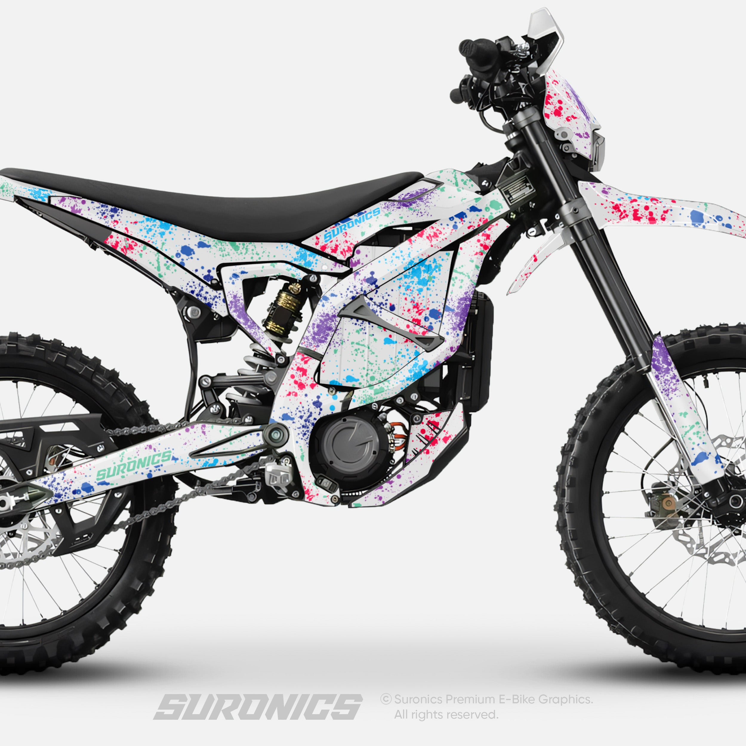 SPLATTER WHITE MULTICOLOR Surron Ultra Bee Graphics kit