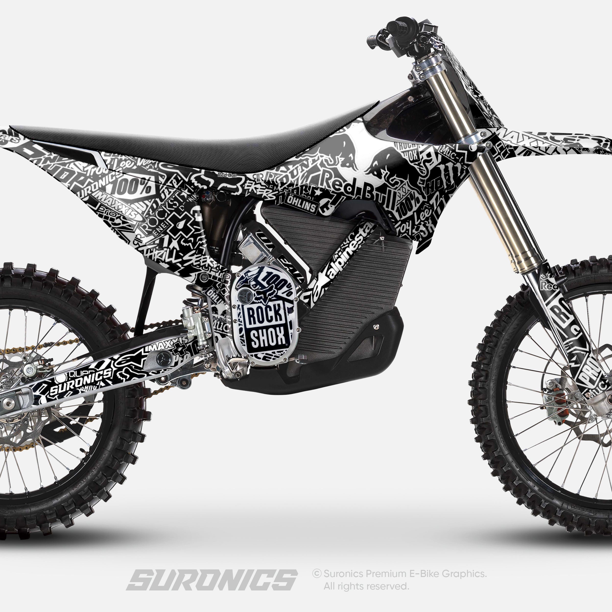 STICKY BLACK WHITE Stark Varg Graphics kit