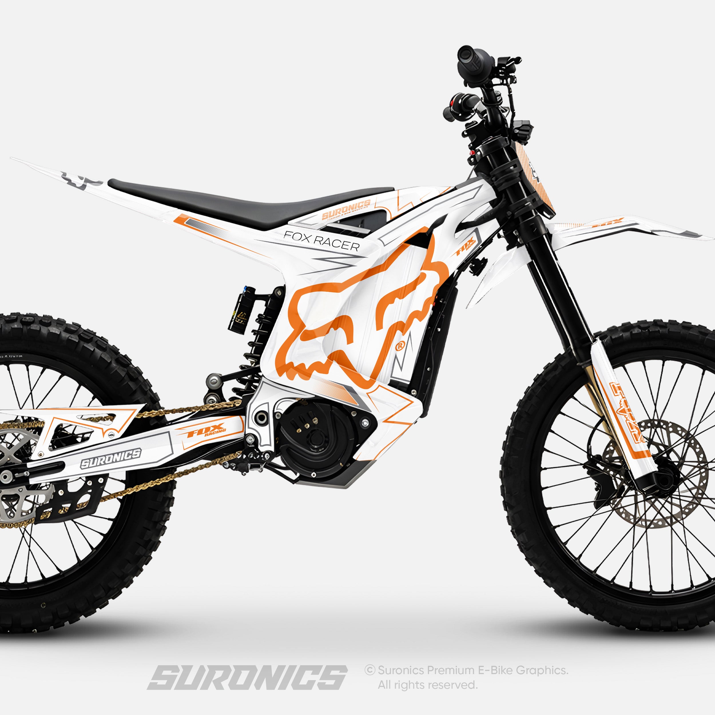 FOX RACER WHITE ORANGE Arctic Leopard XE Graphics kit