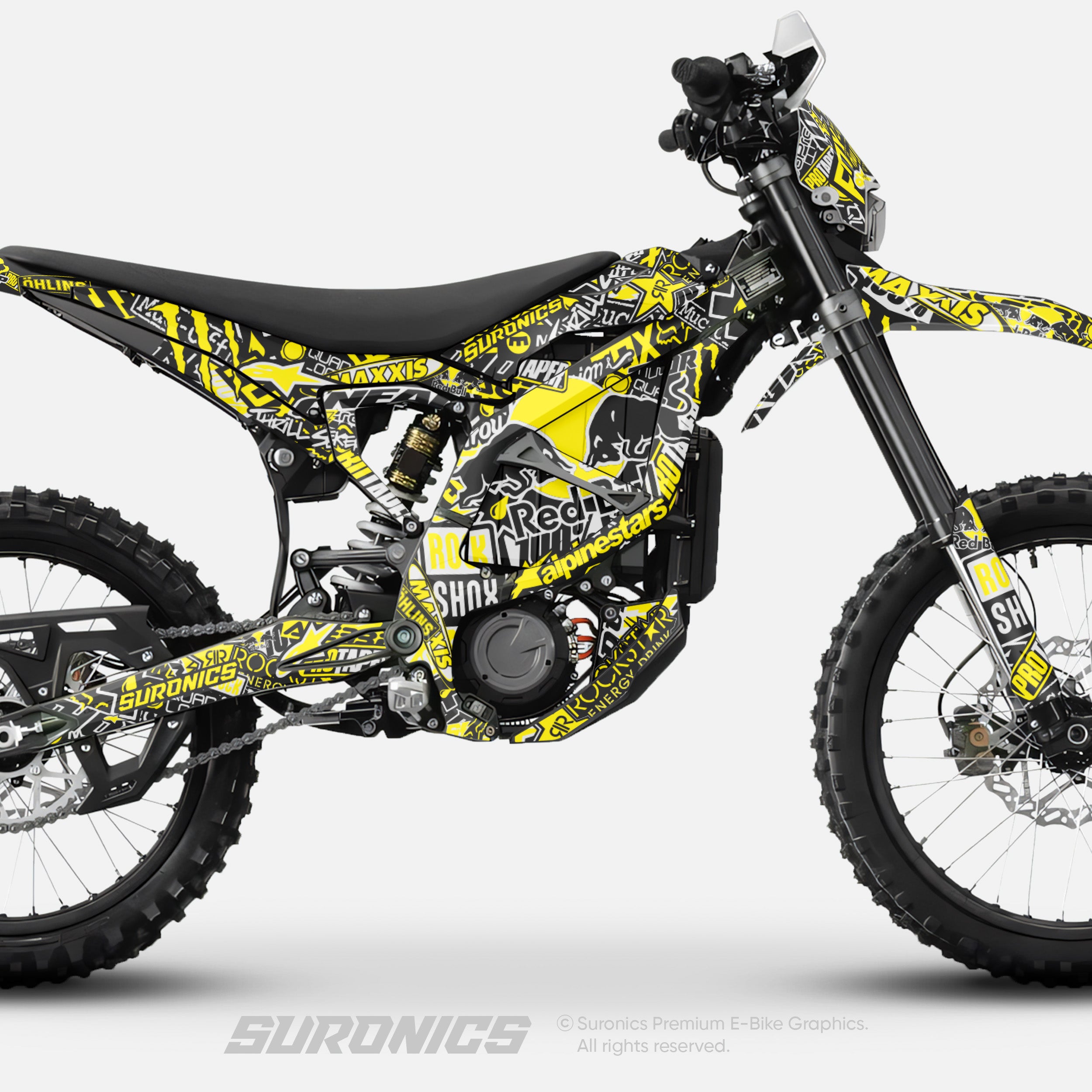 STICKY BLACK YELLOW Surron Ultra Bee Graphics kit