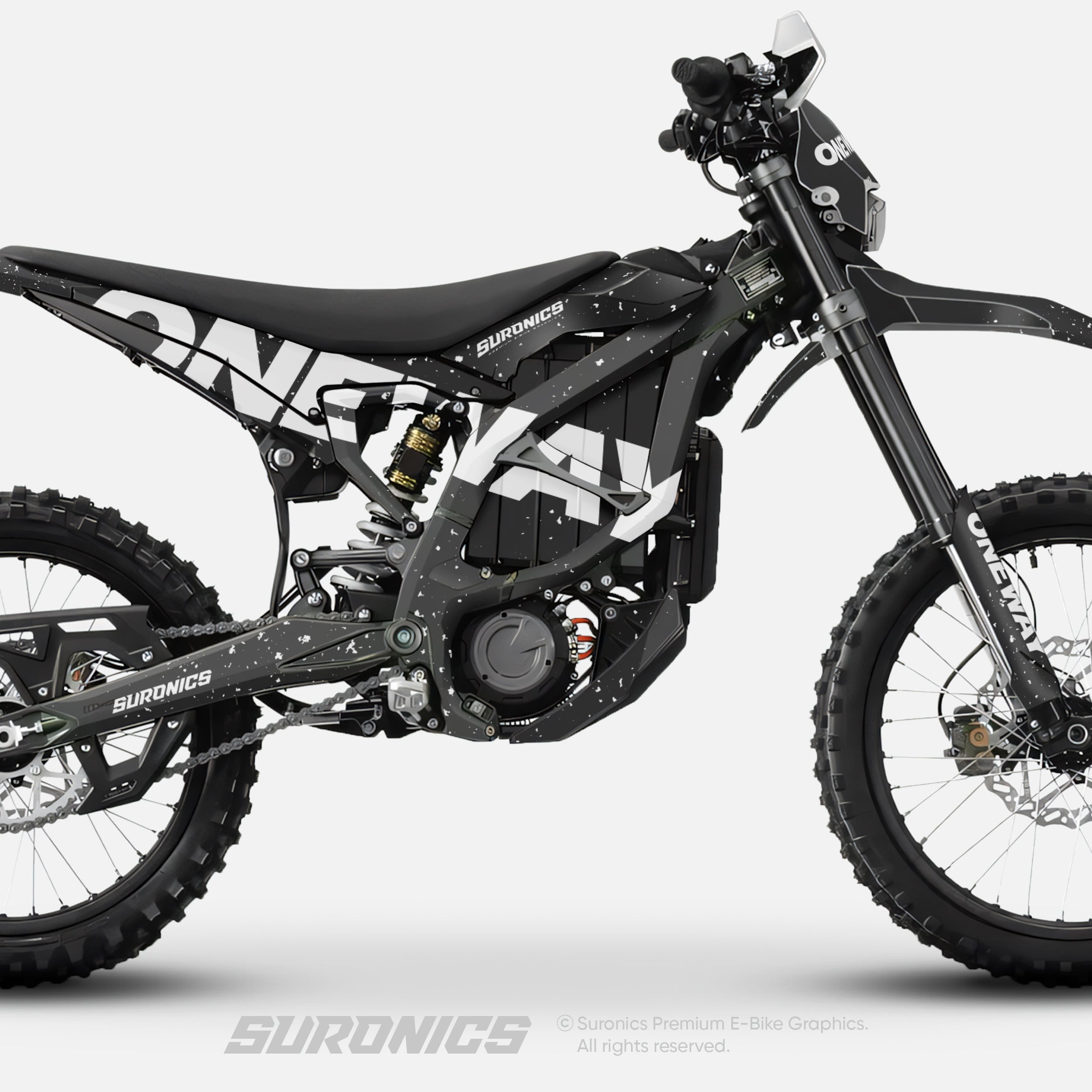 ONEWAY BLACK WHITE Surron Ultra Bee Graphics kit