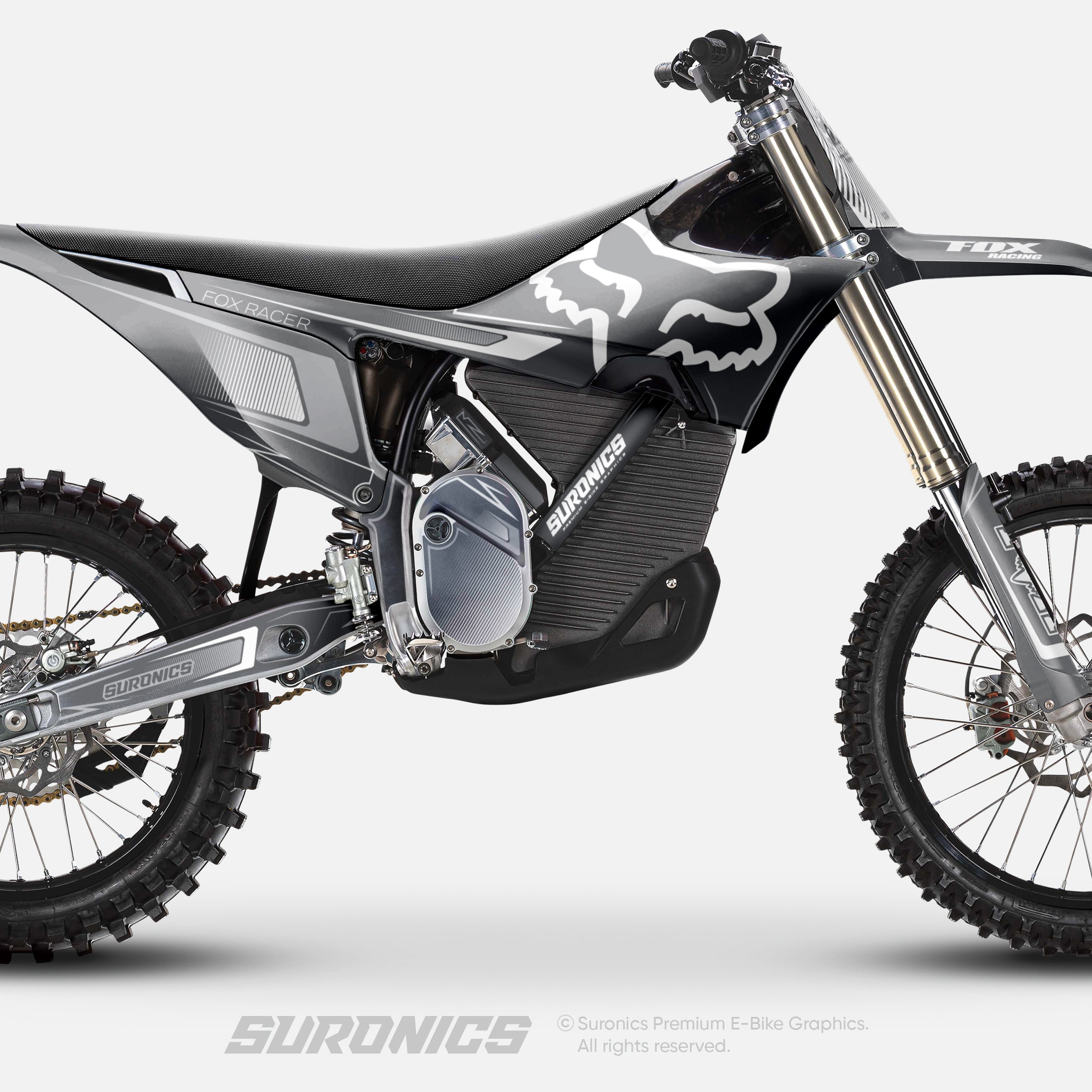 FOX RACER GREY WHITE Stark Varg Graphics kit
