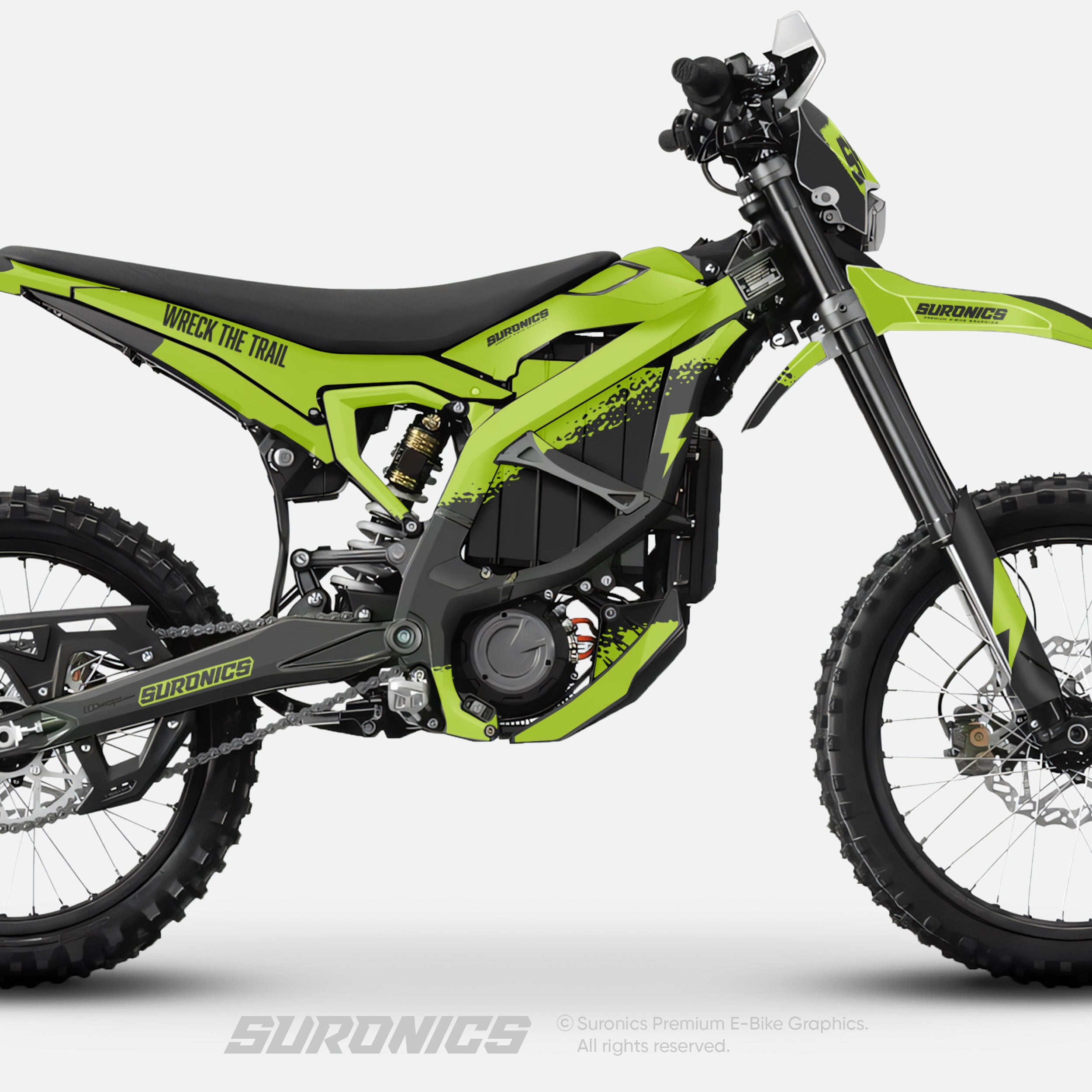 HALF GREEN BLACK Surron Ultra Bee Graphics kit