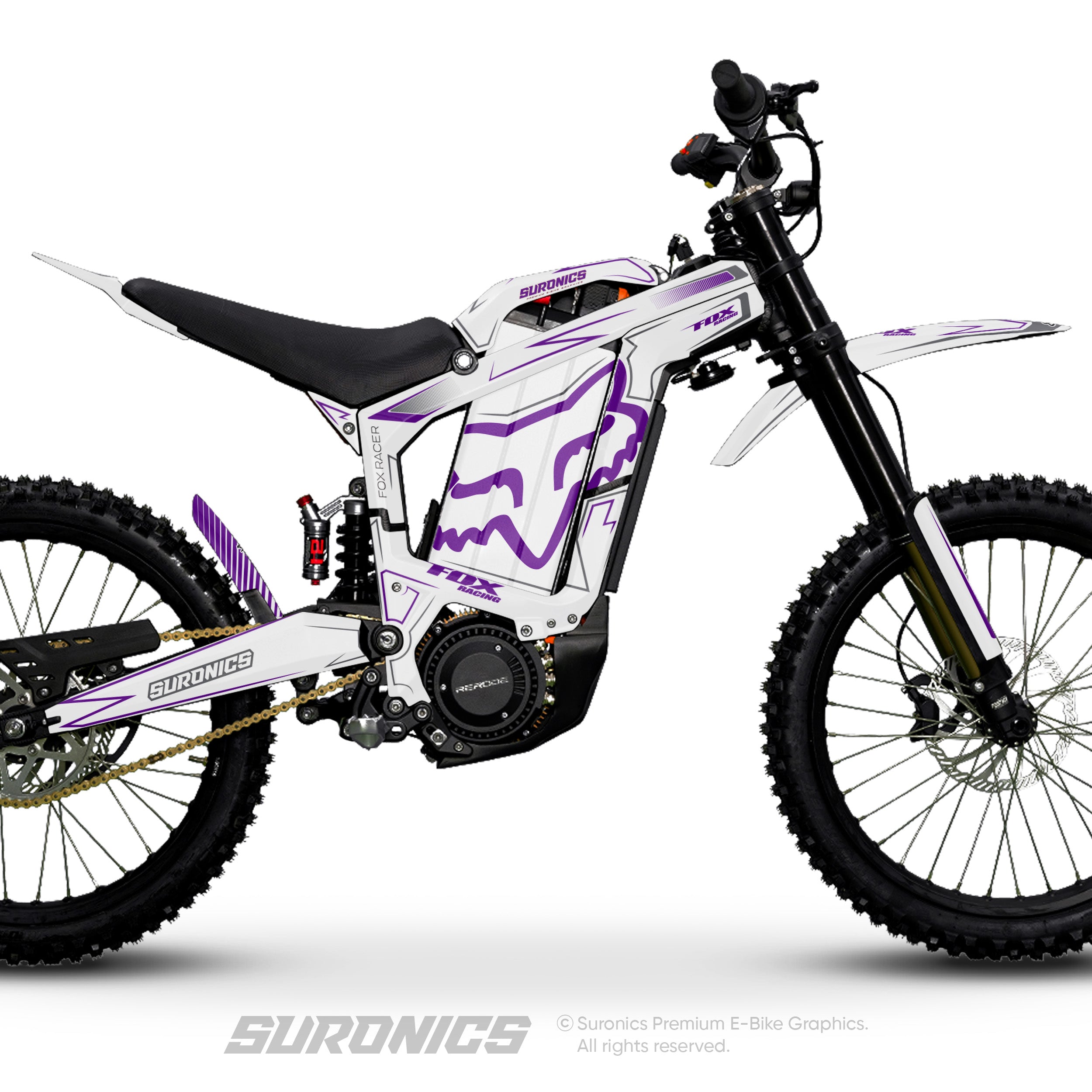 FOX RACER WHITE PURPLE Rerode R1 Graphics kit