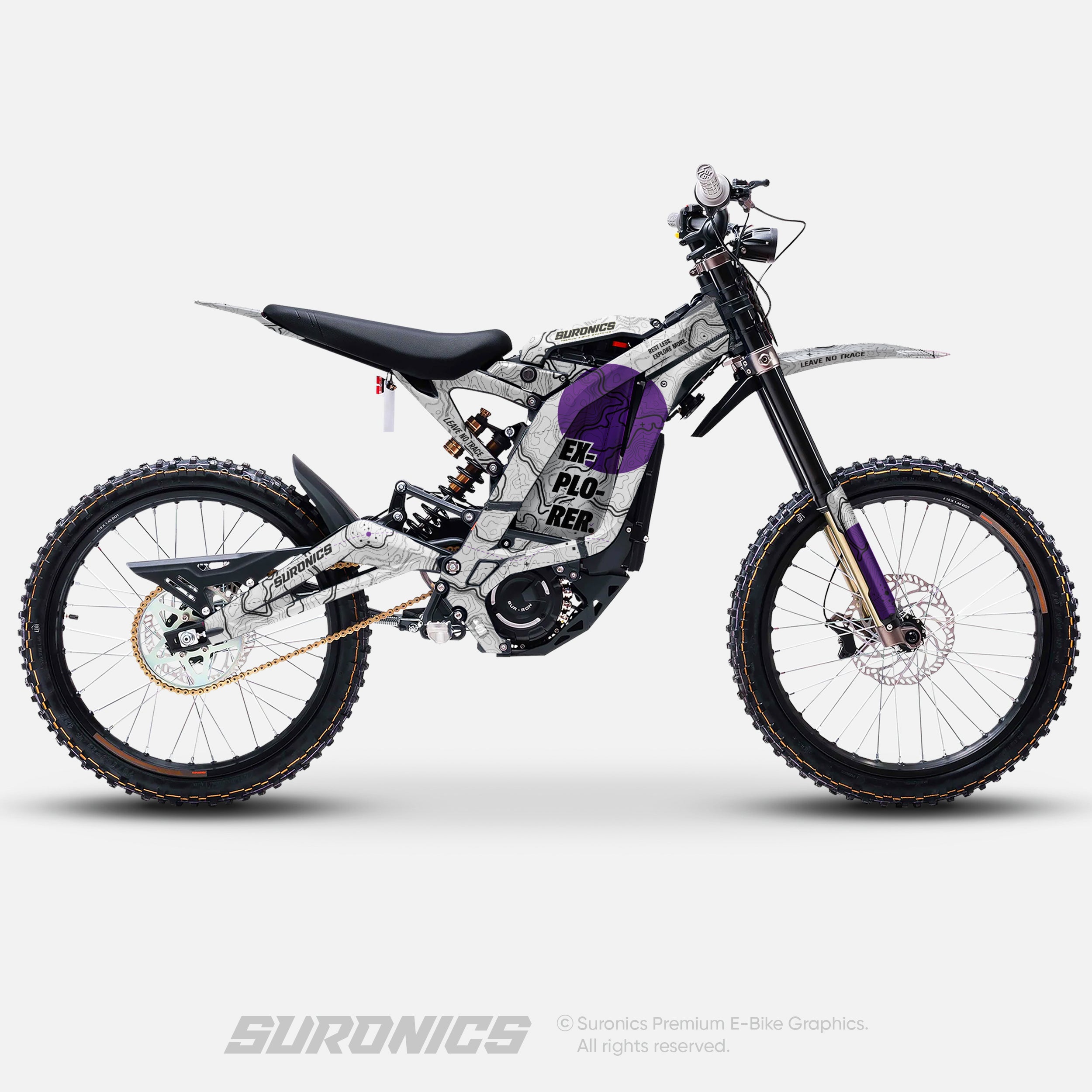 EXPLORER WHITE PURPLE Surron Light Bee Graphics kit
