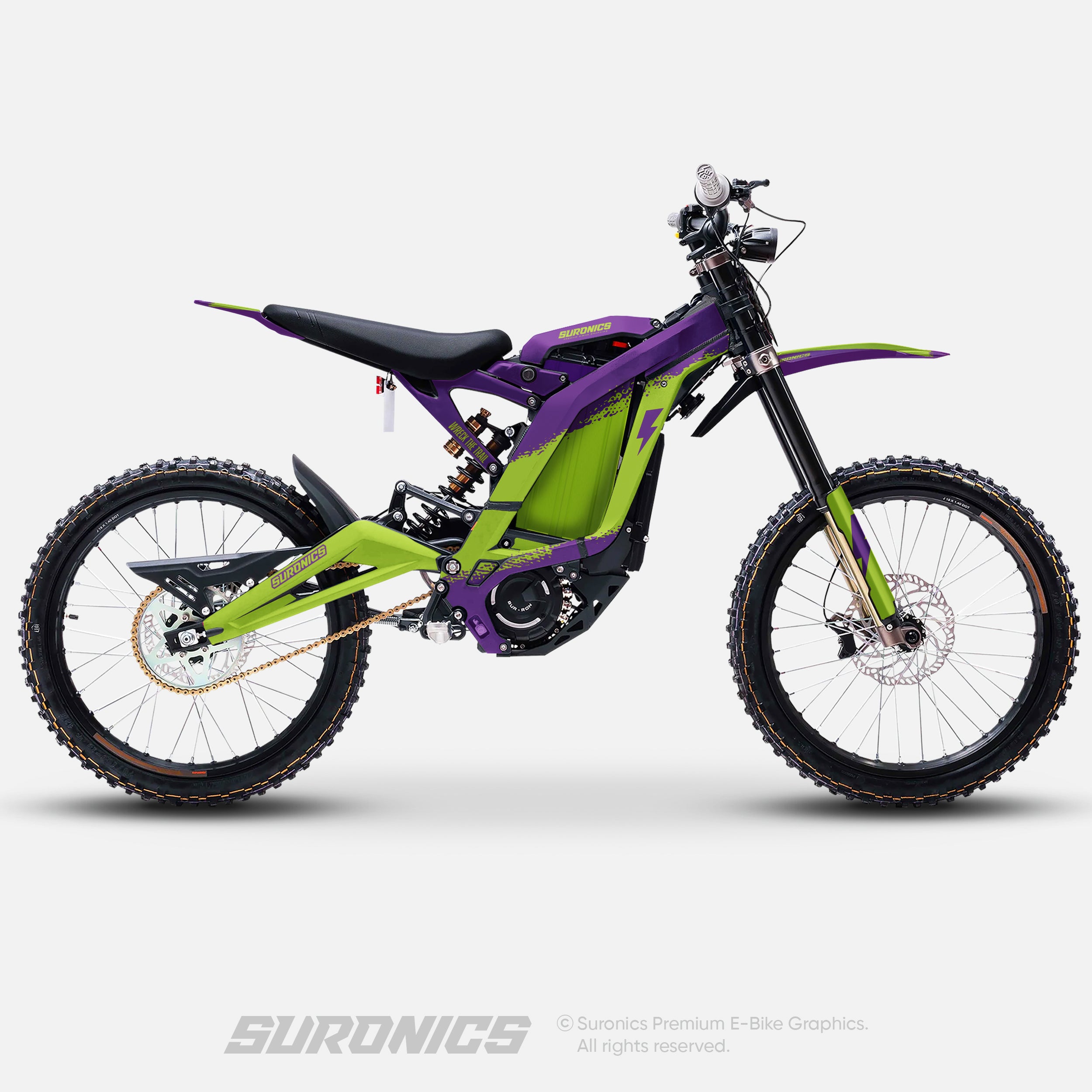 HALF GREEN PURPLE Surron Light Bee Graphics kit