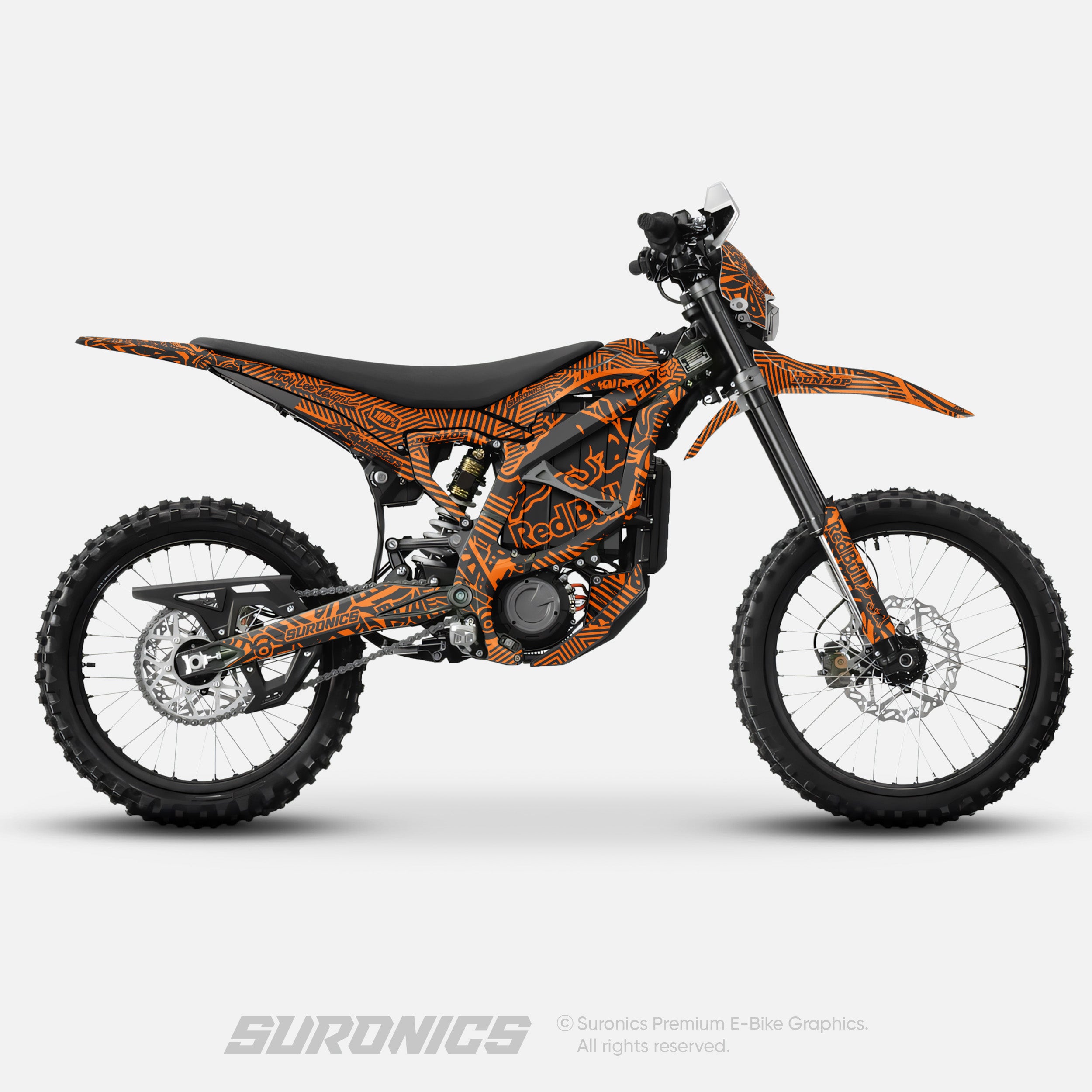 RACE ART BLACK ORANGE Surron Ultra Bee Graphics kit